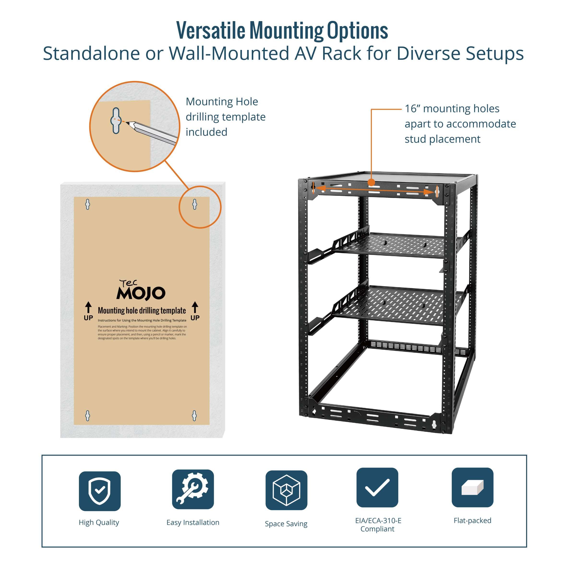 Server Rack Mount Hanging Tecmojo 20U Open Frame Network Rack For Servers & Av Gear,Server Rack ...