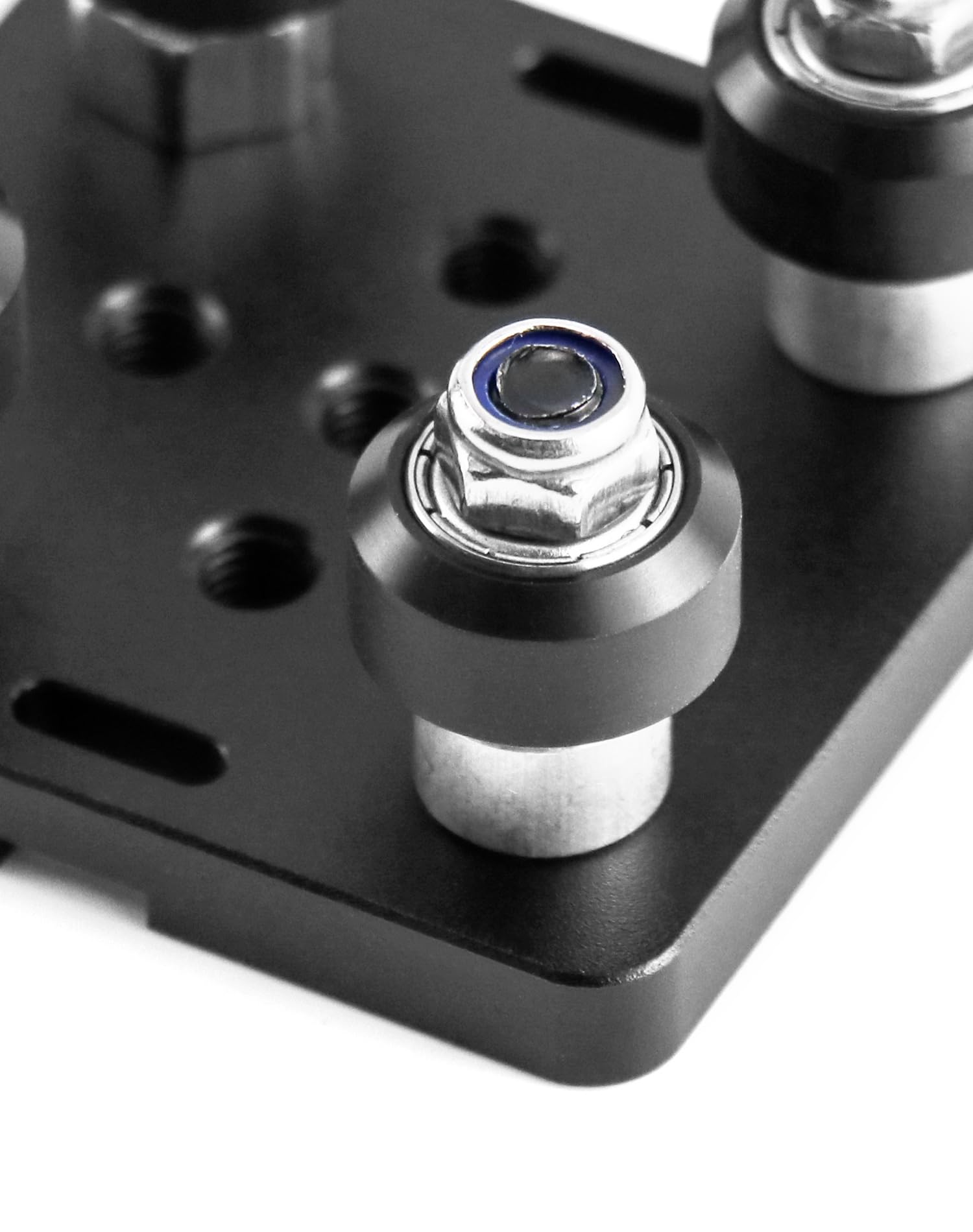 Qwork Small V Wheel Plate, 4 Pack Gantry Rod Plate With Wheel, For 2020 Aluminum Profile, Cnc And 3D Printer Parts Black Wheel