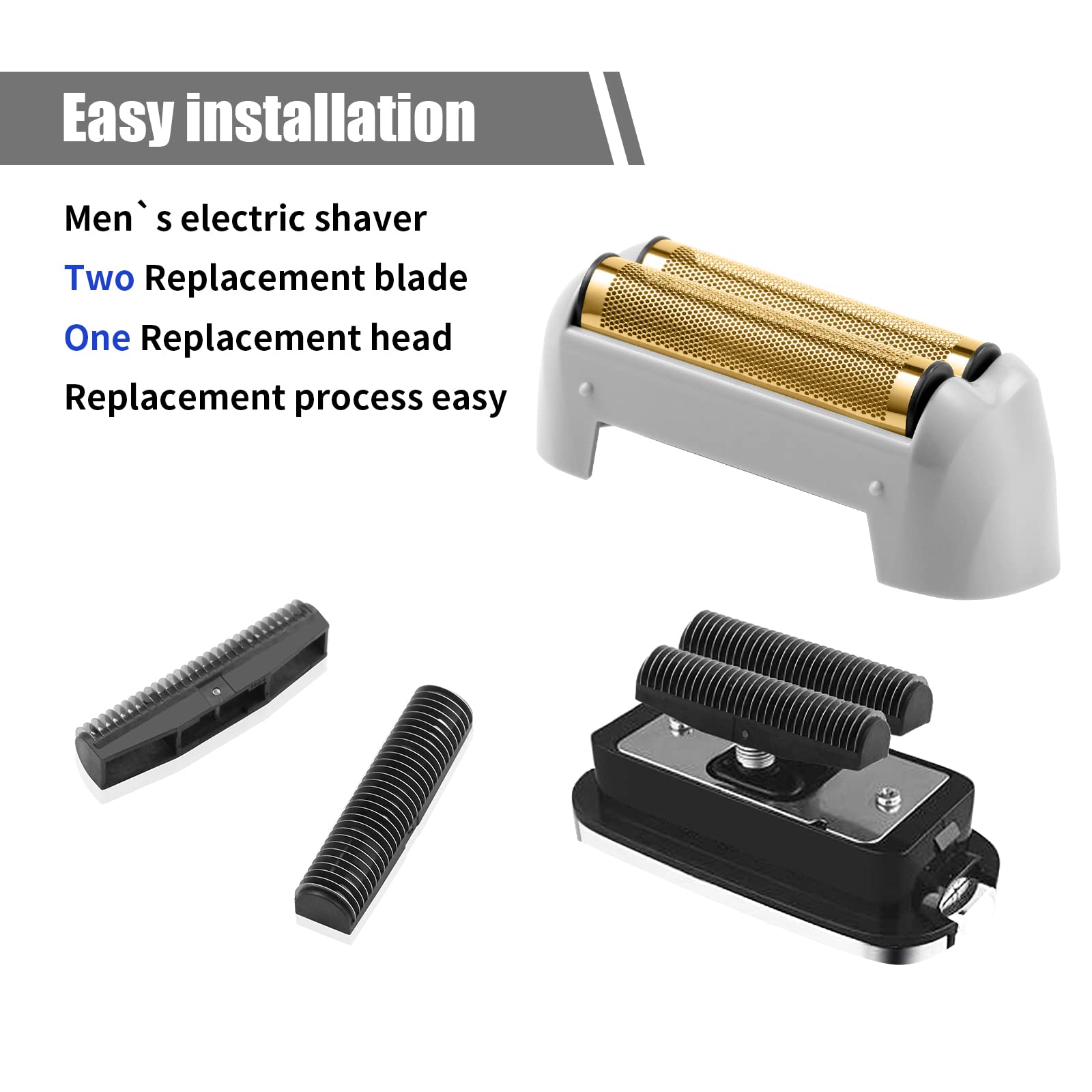 Pro Shaver Replacement Foil And Cutters Compatible With Andis Profoil Lithium Foil Shaver, Golden
