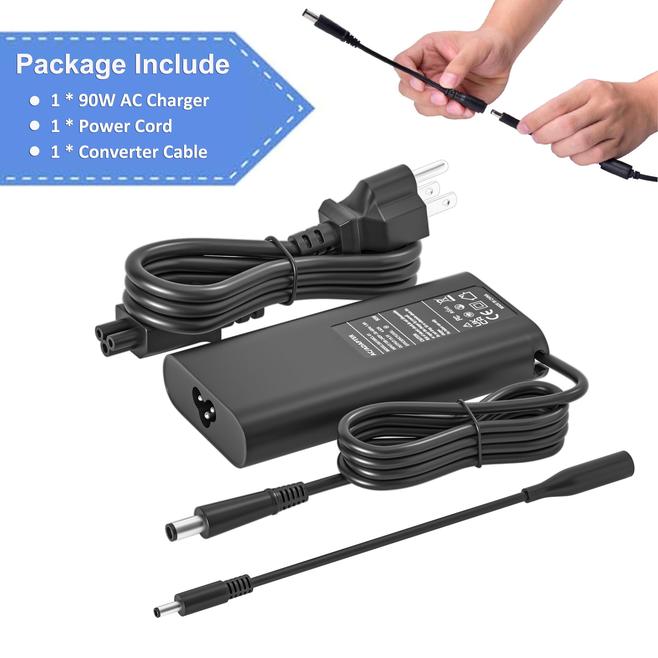 90W 65W Slim Laptop Charger Fit For Dell Latitude 3390 3540 5400 5480 5490 5540 5590 7280 7480 7490 E6430 E5530 E3570 E7440 D630