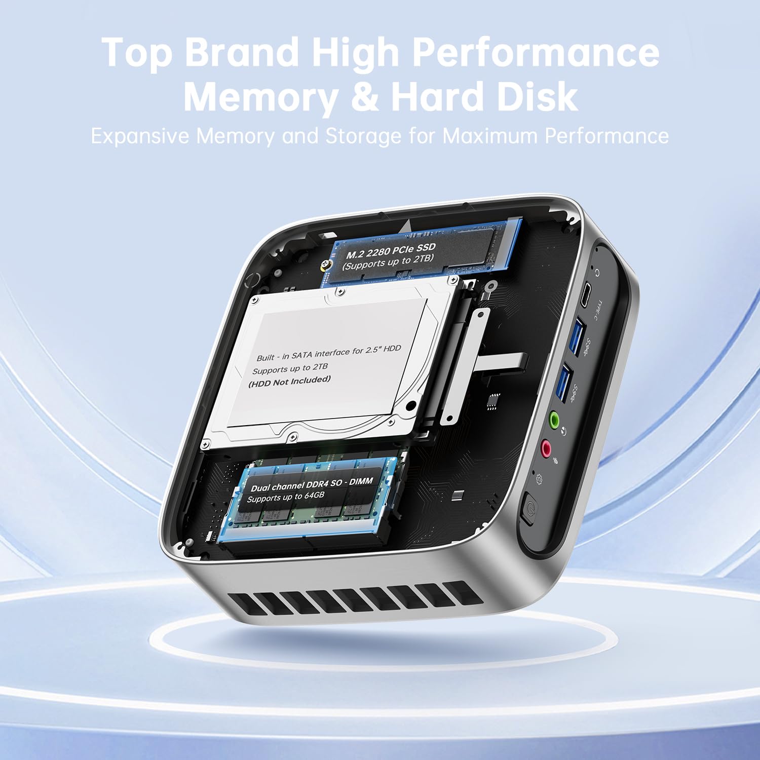 Cybergeek Mini Computers Linux, 11Th Gen Core I9 11900H(8C/16T, Up To 4.9Ghz), Mini Pc 16Gb Ram 1Tb Pcie Ssd, 4K Triple Display