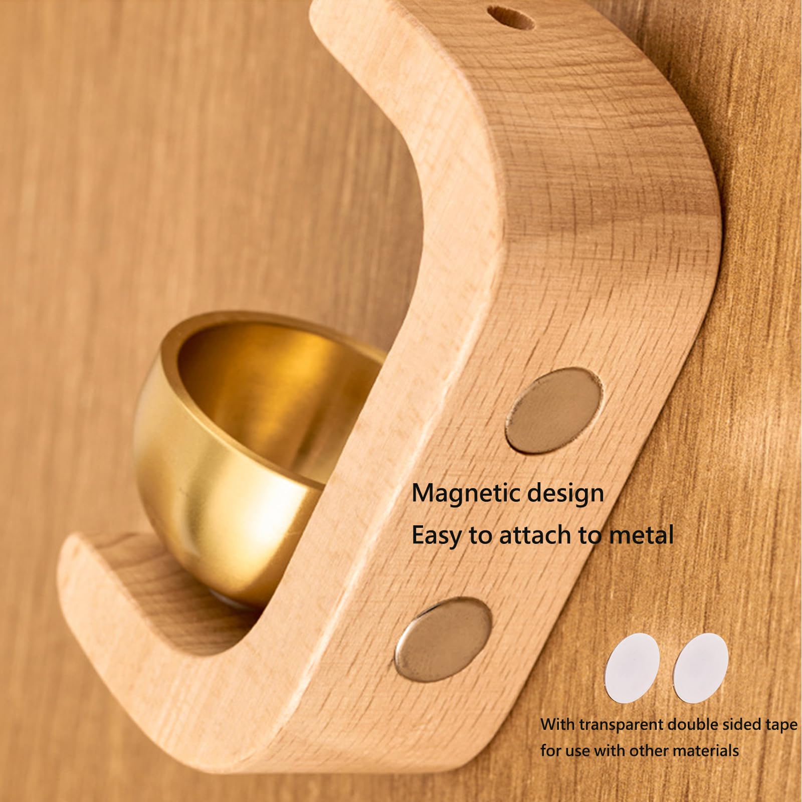 Artisan Shopkeepers Bell Doorbell For Door Opening, Magnetic Wood Wind Chime For Door Garden Restaurant Room