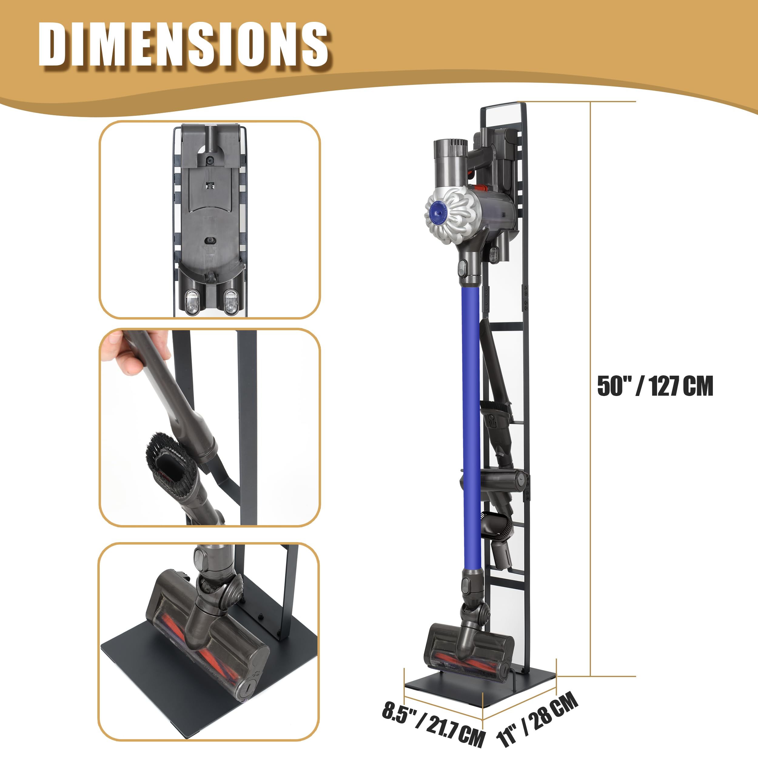 Brightshow Vacuum Stand For Dyson V15 V11 V10 V8 V7 V6,Stable Metal Storage Bracket Holder For Handheld Dc30 Dc31 Dc34 Dc35 Dc58