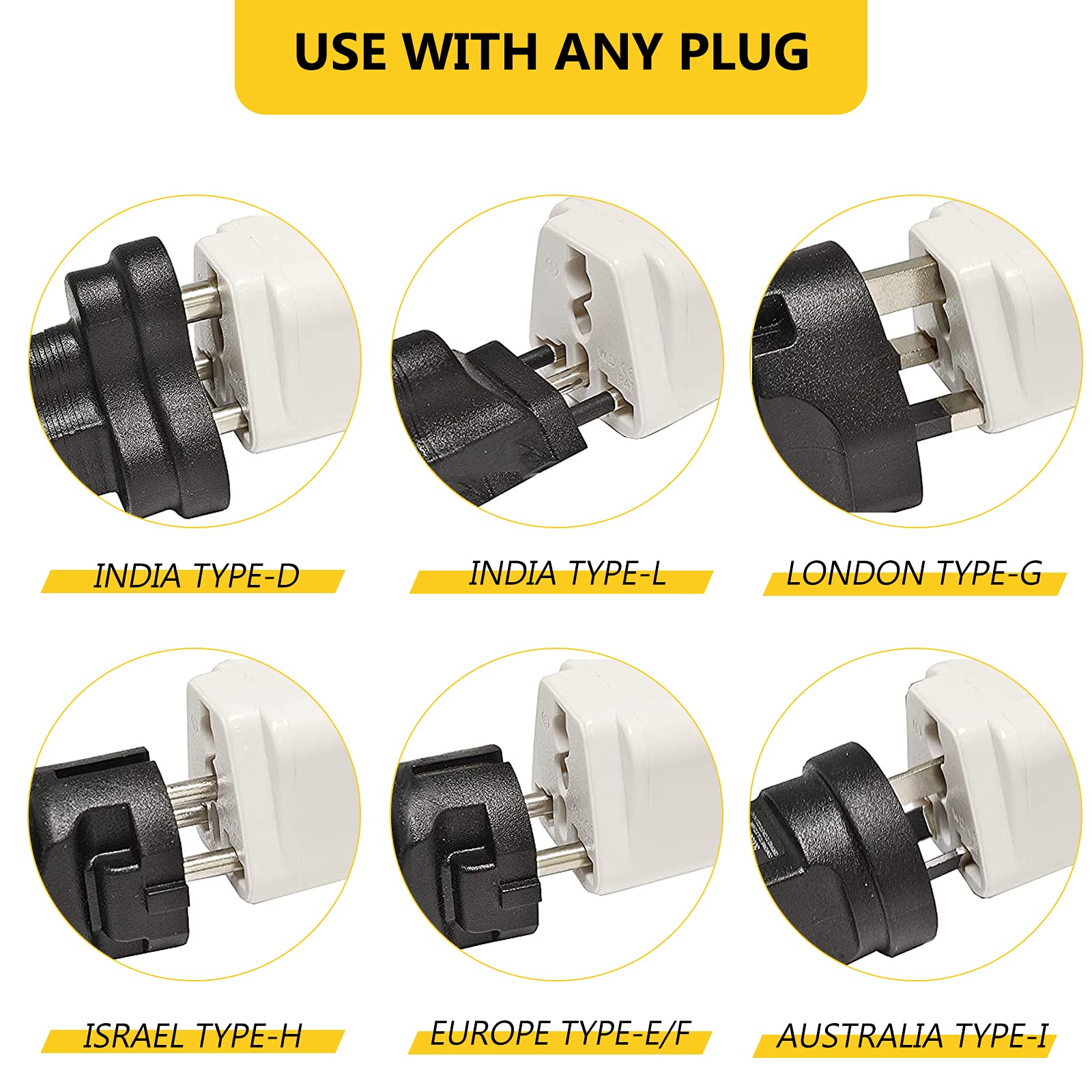 8 Pack Universal Adapter, Uk To Us Adapter, Europe To Us Plug Adapter, Travel Adapters, European To Usa General Adapter, America