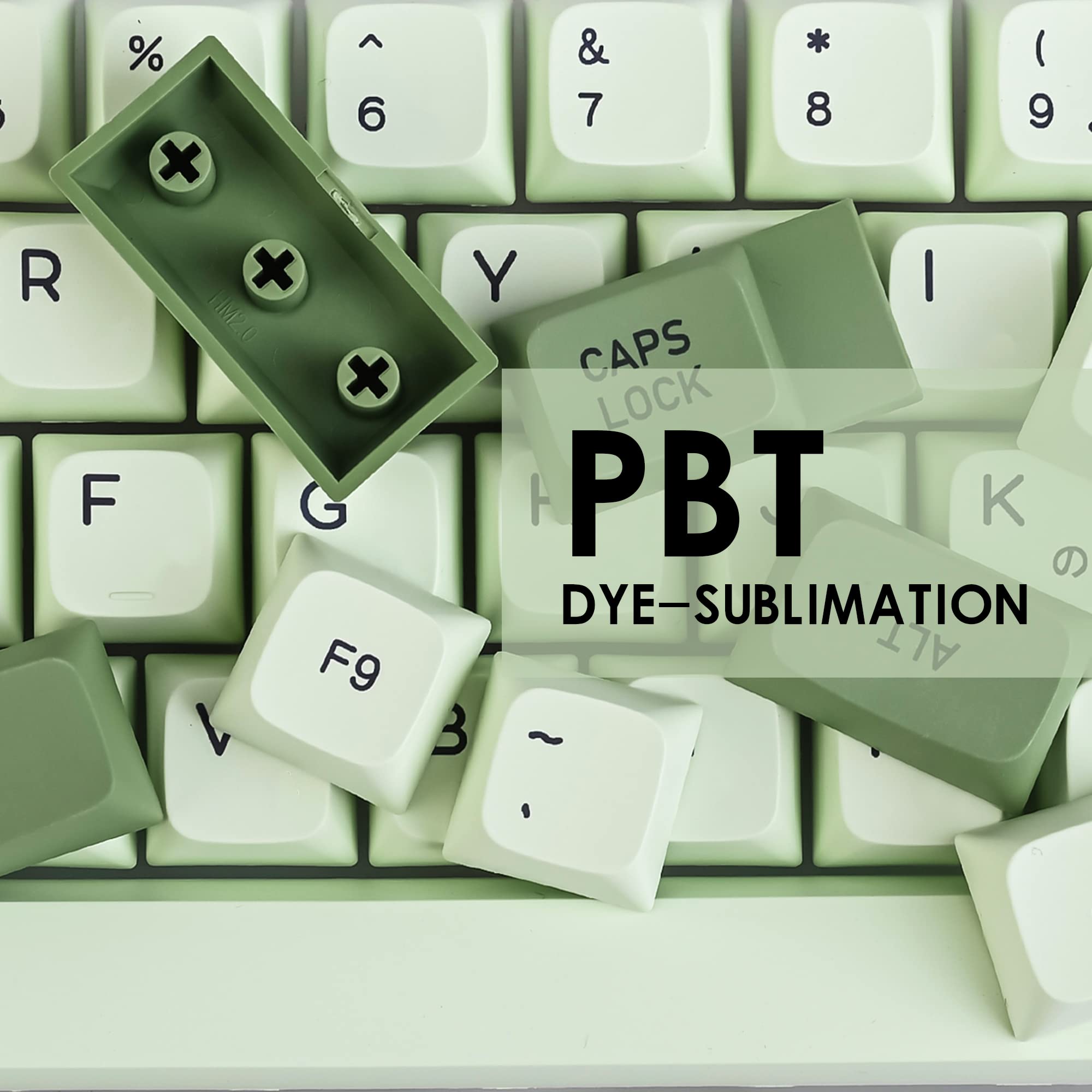Gtsp 124 Key Matcha Keycaps For 65 75 100 Percent 60% Keyboard Xda Keycap Set Dye Sub For Cherry Mx Gateron Kailh Switch (Matcha