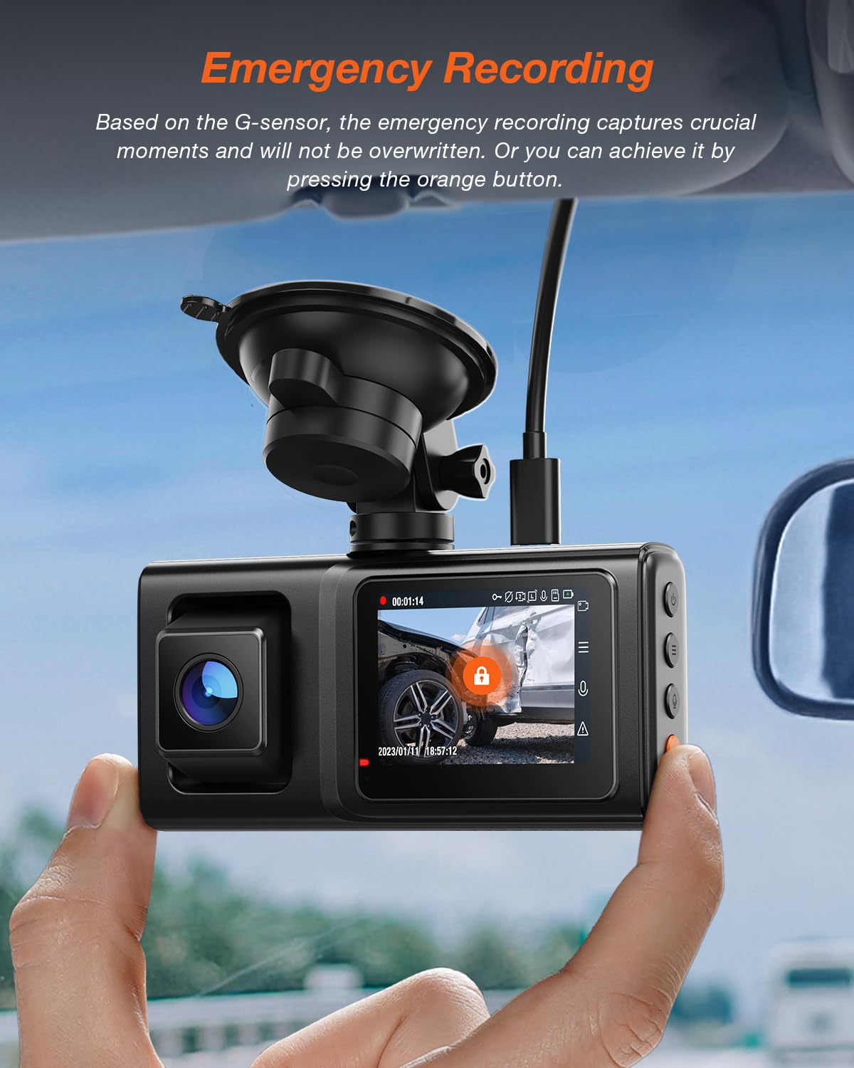 Izeeker 3 Channel Dash Cam Front And Rear Inside, 2K Single, 1080P Triple Dash Camera For Cars With Microsd Card, Infrared Night