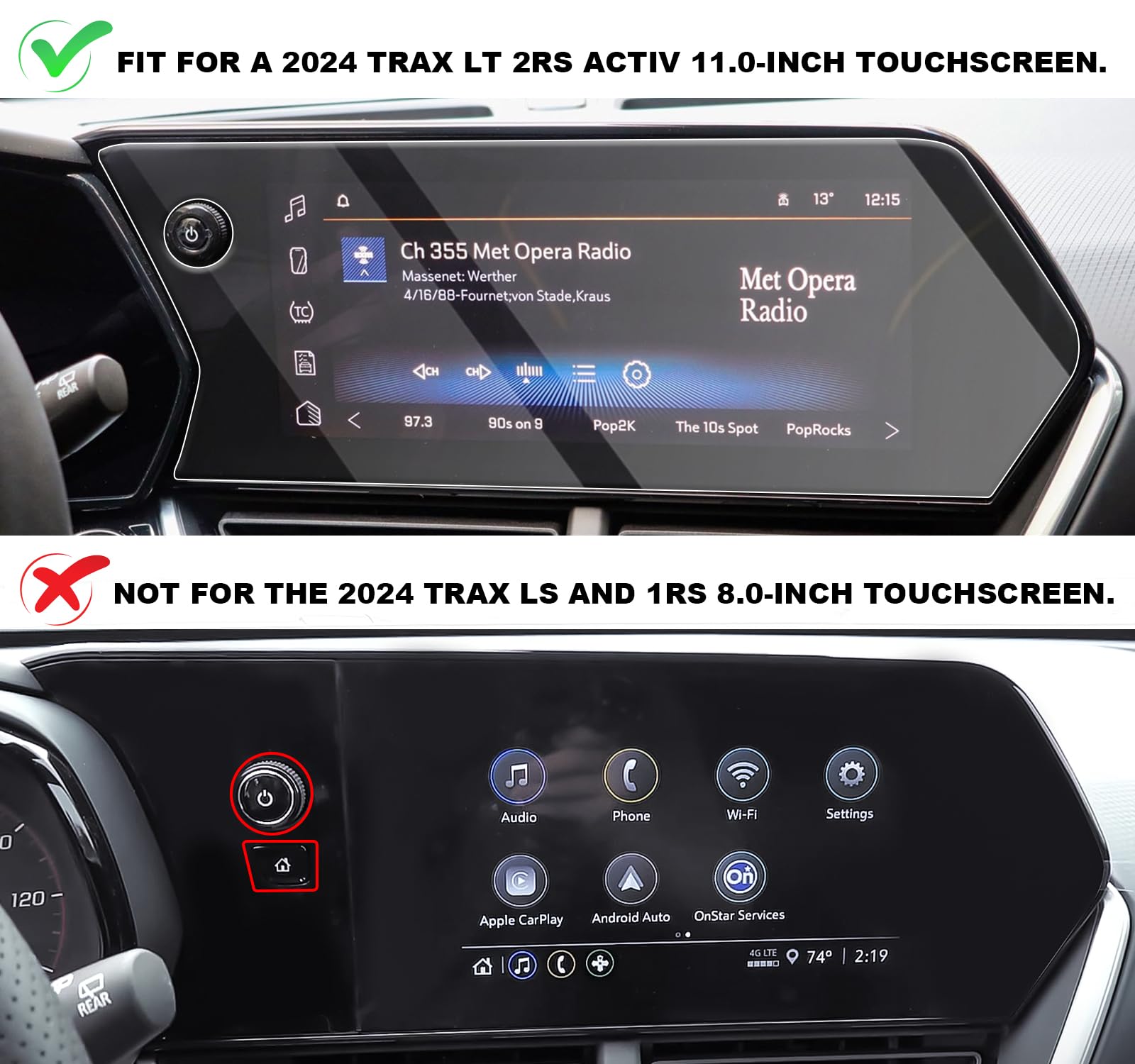 Cdefg For 2024 Chevy Trax Screen Protector For 2024 Chevy Trax Lt 2Rs Activ 11 Inch Tempered Glass Screen Protector Foils Navigation Radio Touch Screen Display Screen Saver 2024 Chevy Trax Accessories