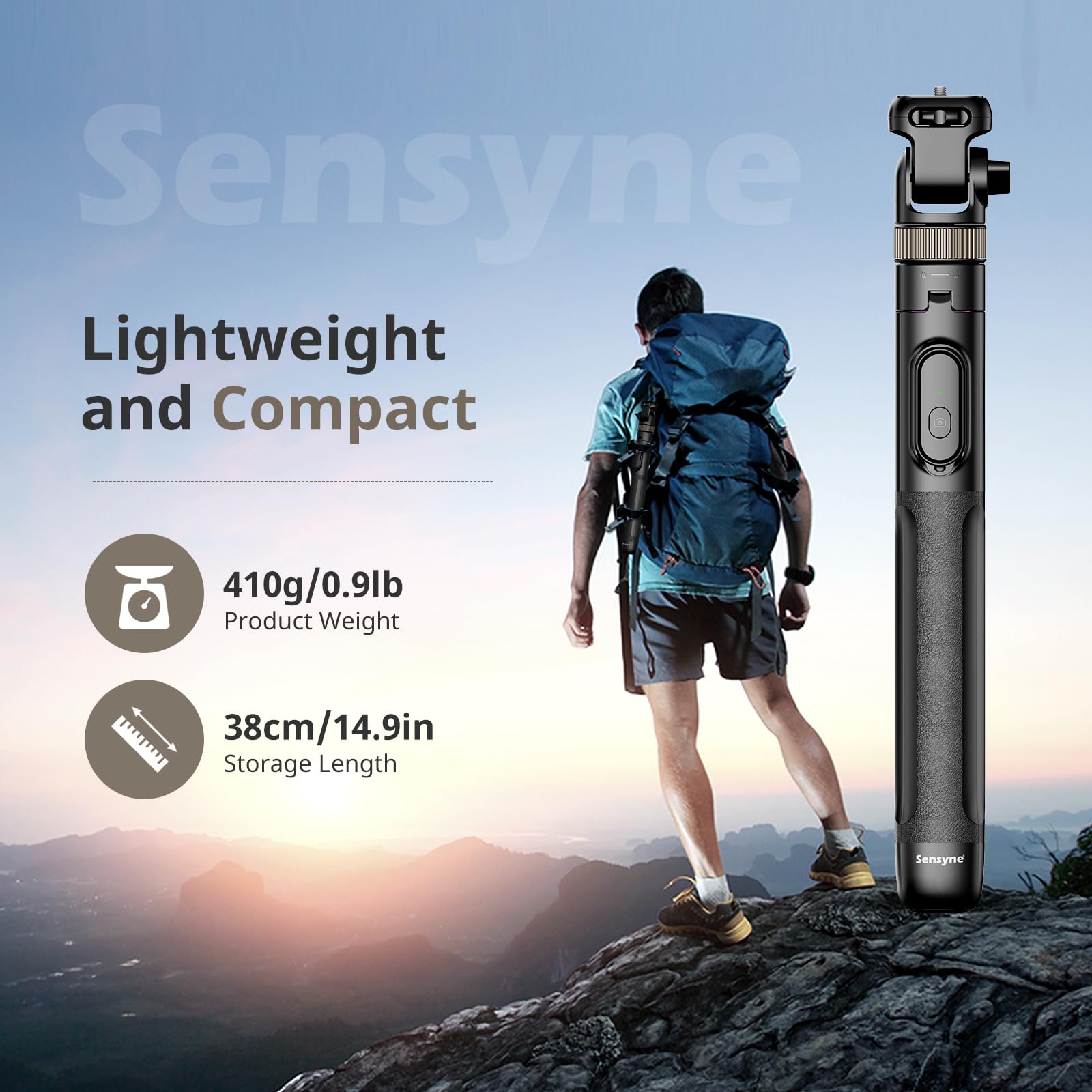 Sensyne 72'''' Phone Tripod, Extendable Tripod For Iphone & Selfie Stick With Detachable Phone Holder & Wireless Remote, Iphone