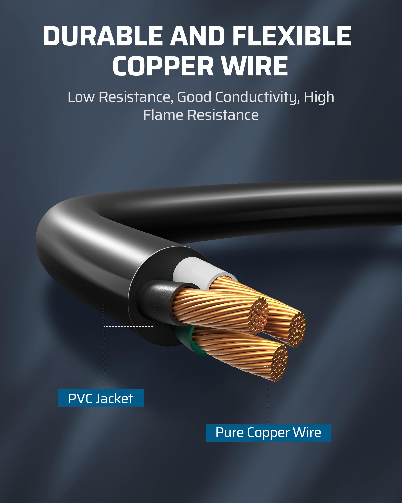 Dewenwils 10 Ft Christmas Outdoor Tri Tap Extension Cord Splitter, Weatherproof 16/3 Sjtw Power Cable For Holiday Decoration And