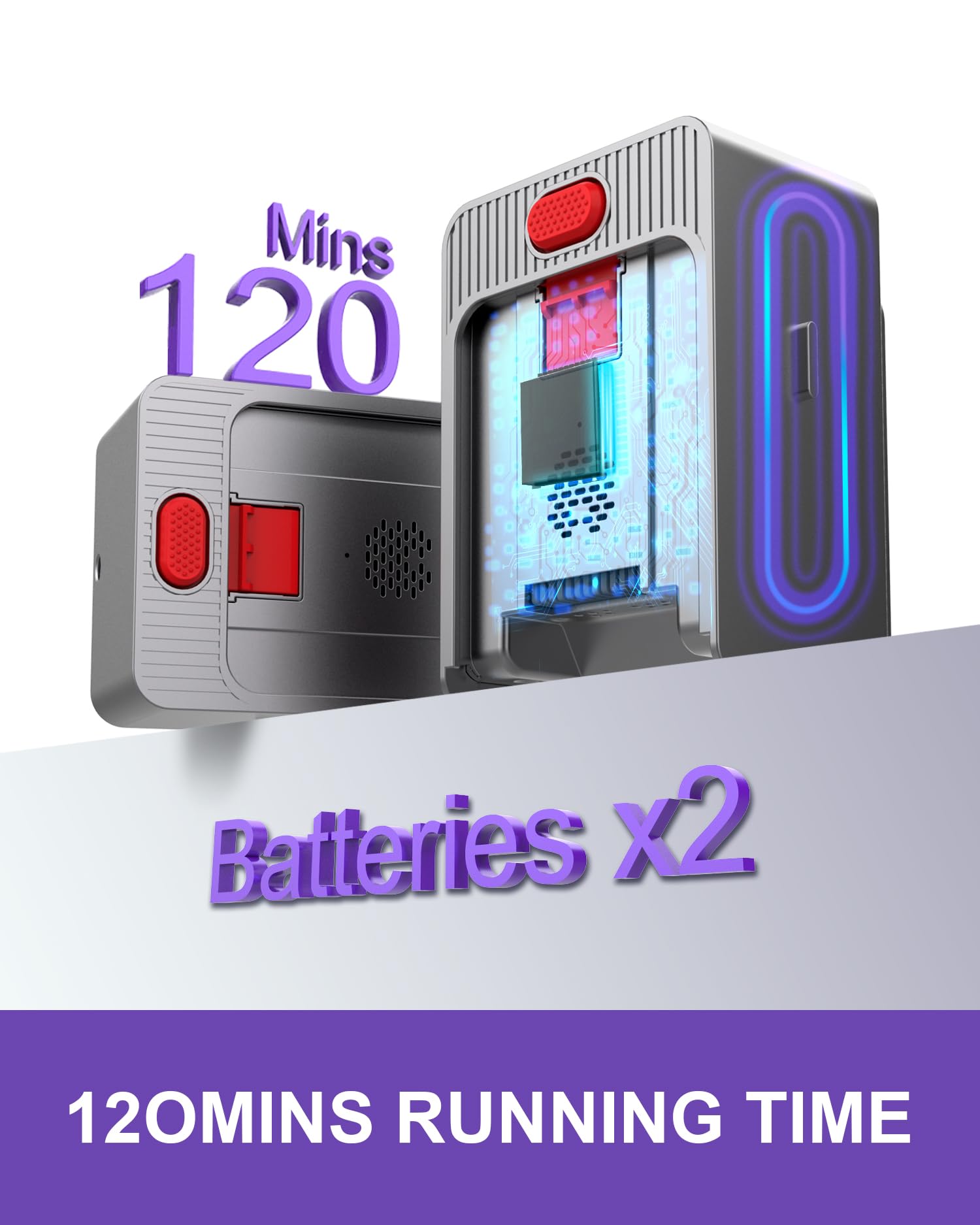 Snowkuna Cordless Vacuum Cleaner, 2 Batteries 120 Mins Runtime, 550W 45Kpa Stick Vacuum With Self-Standing, Tangle-Free Brush, L