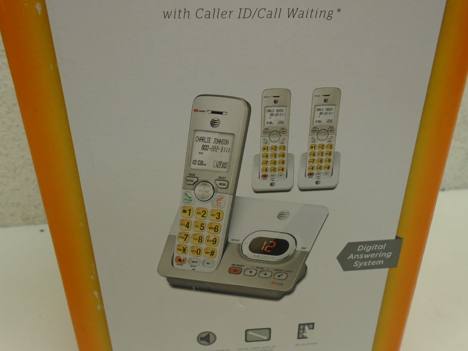 At&T Dect 6.0 Digital 3 Handset Cordless Phone W/ Digital Answering System & Caller Id