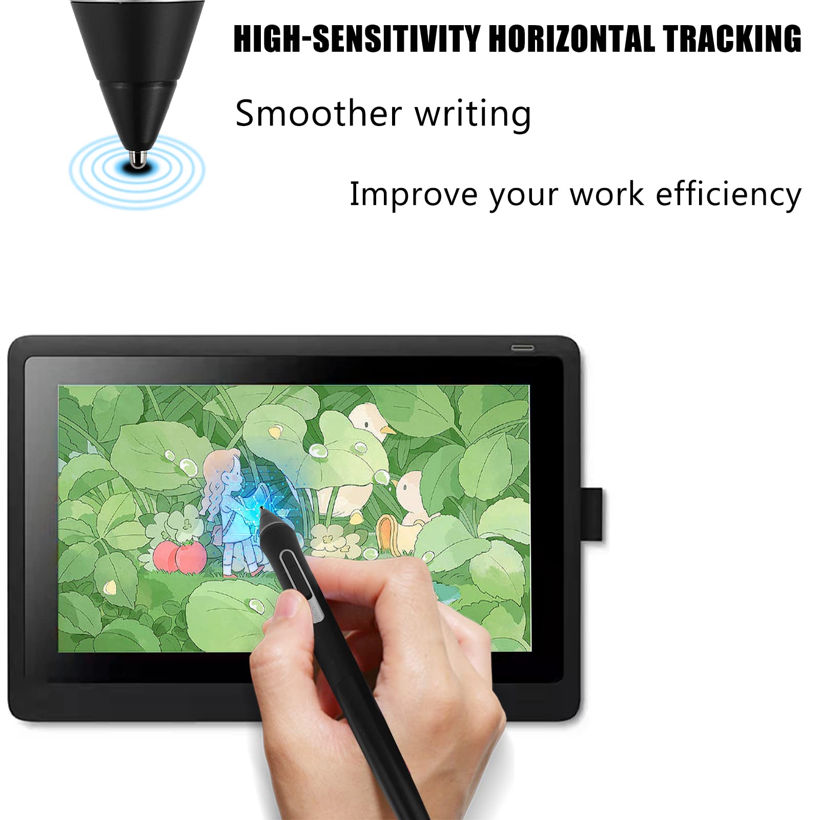 Titanium Alloy Fine Pencil Nibs Compatible With Wacom Pro Pen 2, No Wear Out Replacement Stainless Tips Fits For Wacom Cinitq 16 Dtk1660,Intuos Pro Pth660 Wacom Cintiq Pro Dth2420,2 Pcs