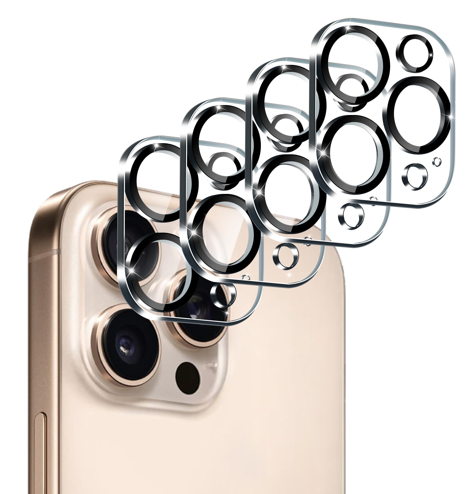 Ivoler 4 Pack Camera Lens Protector For Iphone 16 Pro Max 6.9'' /16 Pro 6.3/15 Pro Max/ 14 Pro Max,Iphone 15 Pro/14 Pro 6.1'' Te