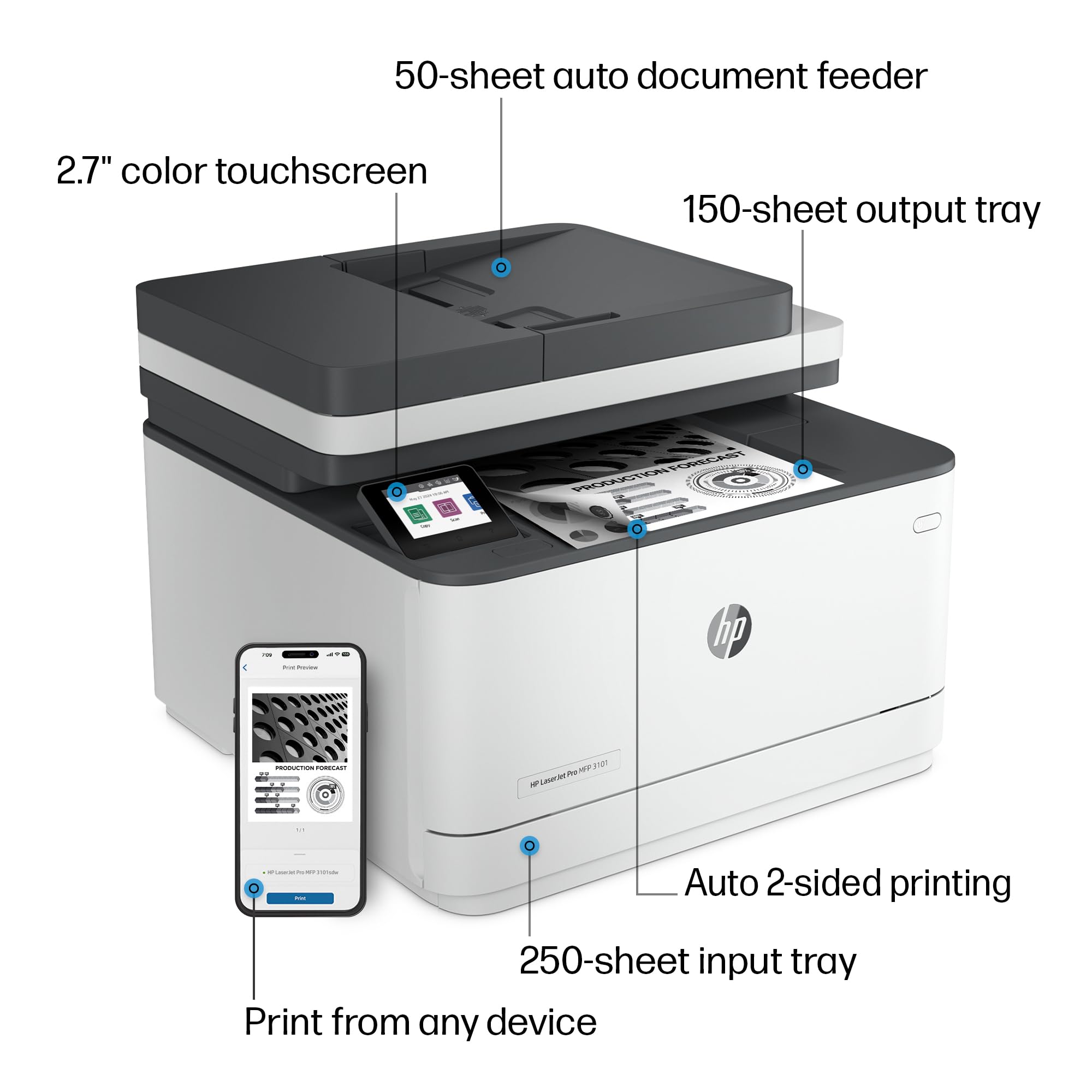 Hp Laserjet Pro Mfp 3101Sdw Printer