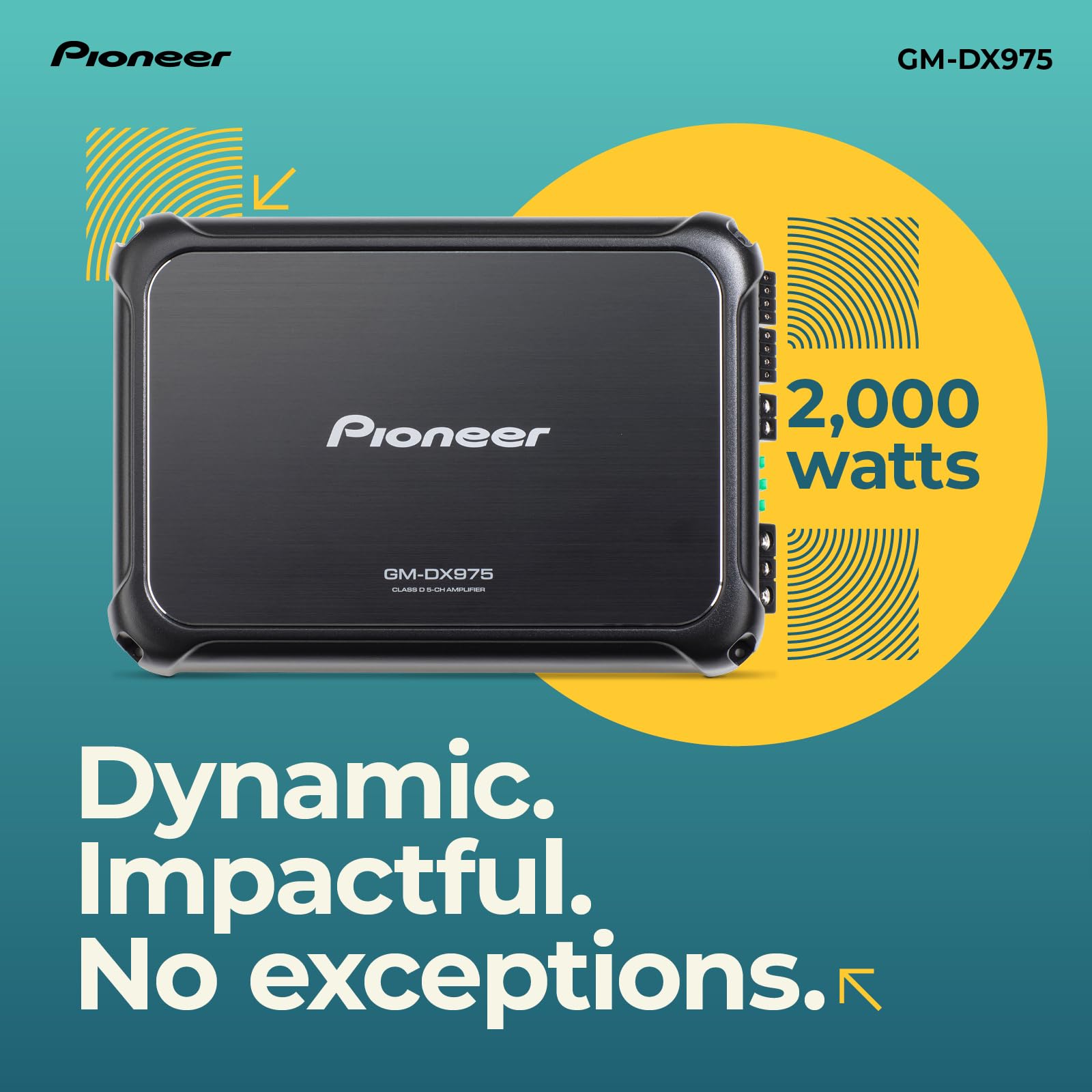 Pioneer Gm-Dx975 - Powerhouse Amplifier With 2,000 Watts, Class-D Technology, 5-Channel, Variable Low-Pass Filter, Compact Desig