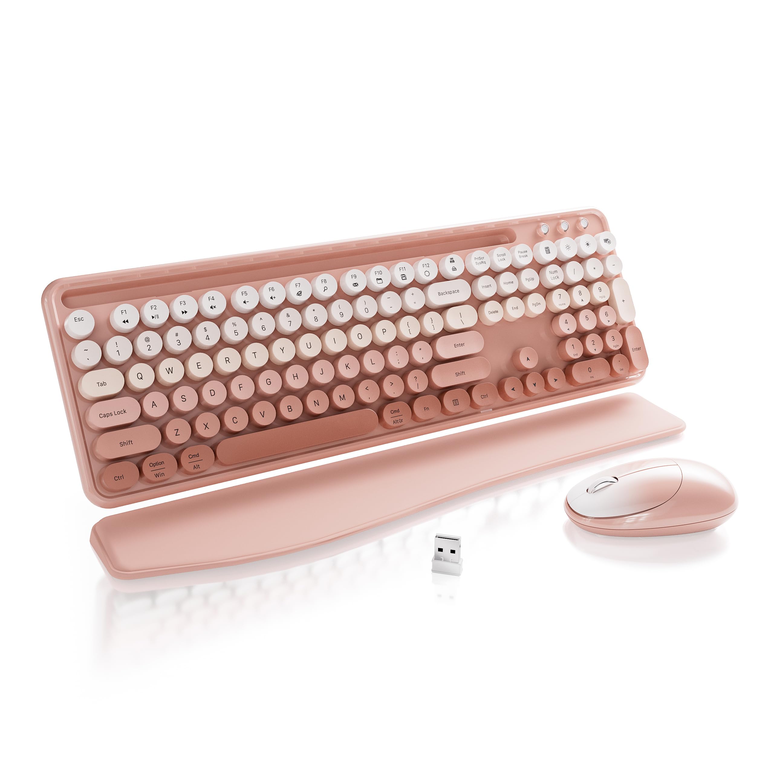 FCPLU Retro Keyboard and Mouse Wireless Peach Gradient
