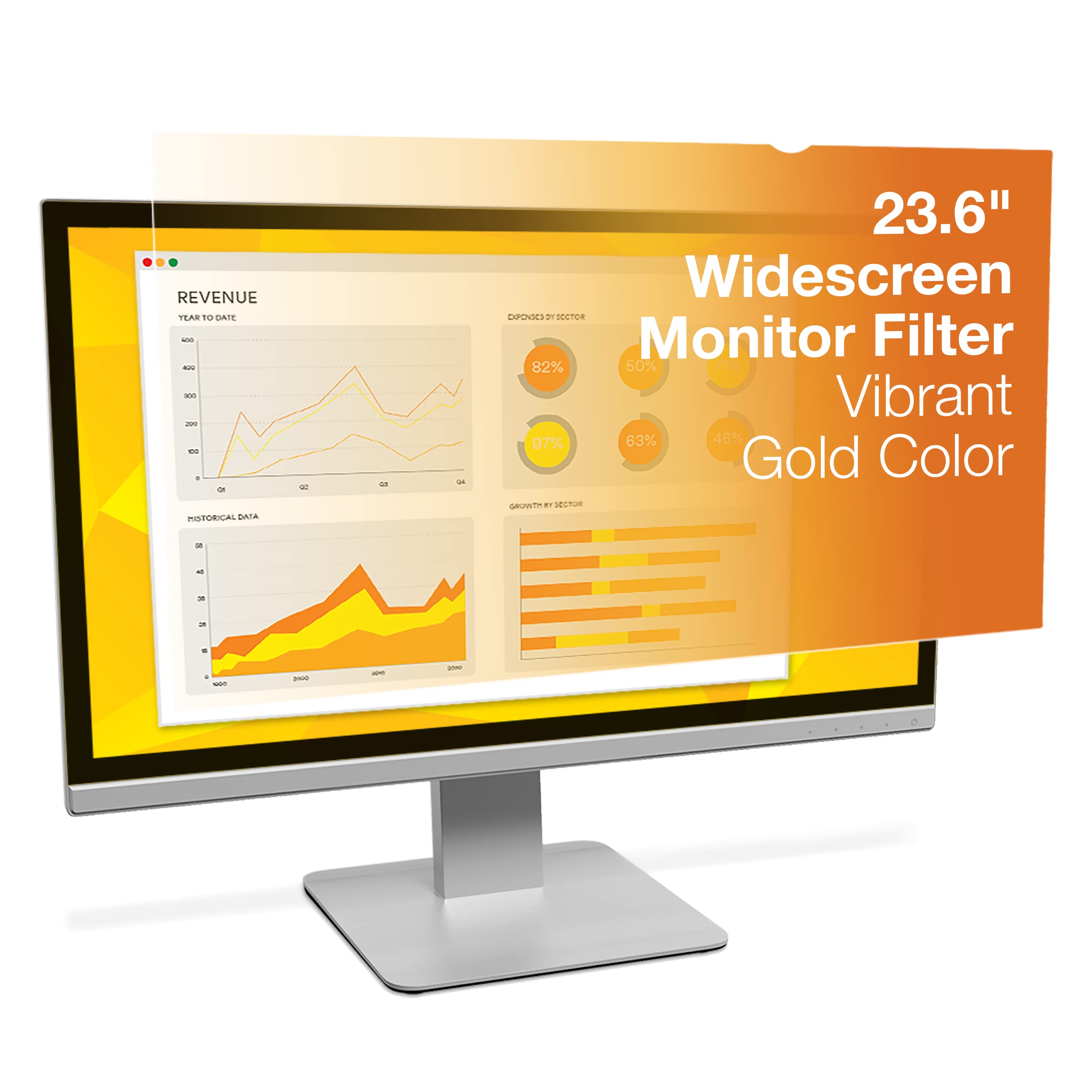 3M Privacy Filter Gf236W9B Gold For 23.6'' Widescreen Monitor (16:9 Aspect Ratio)