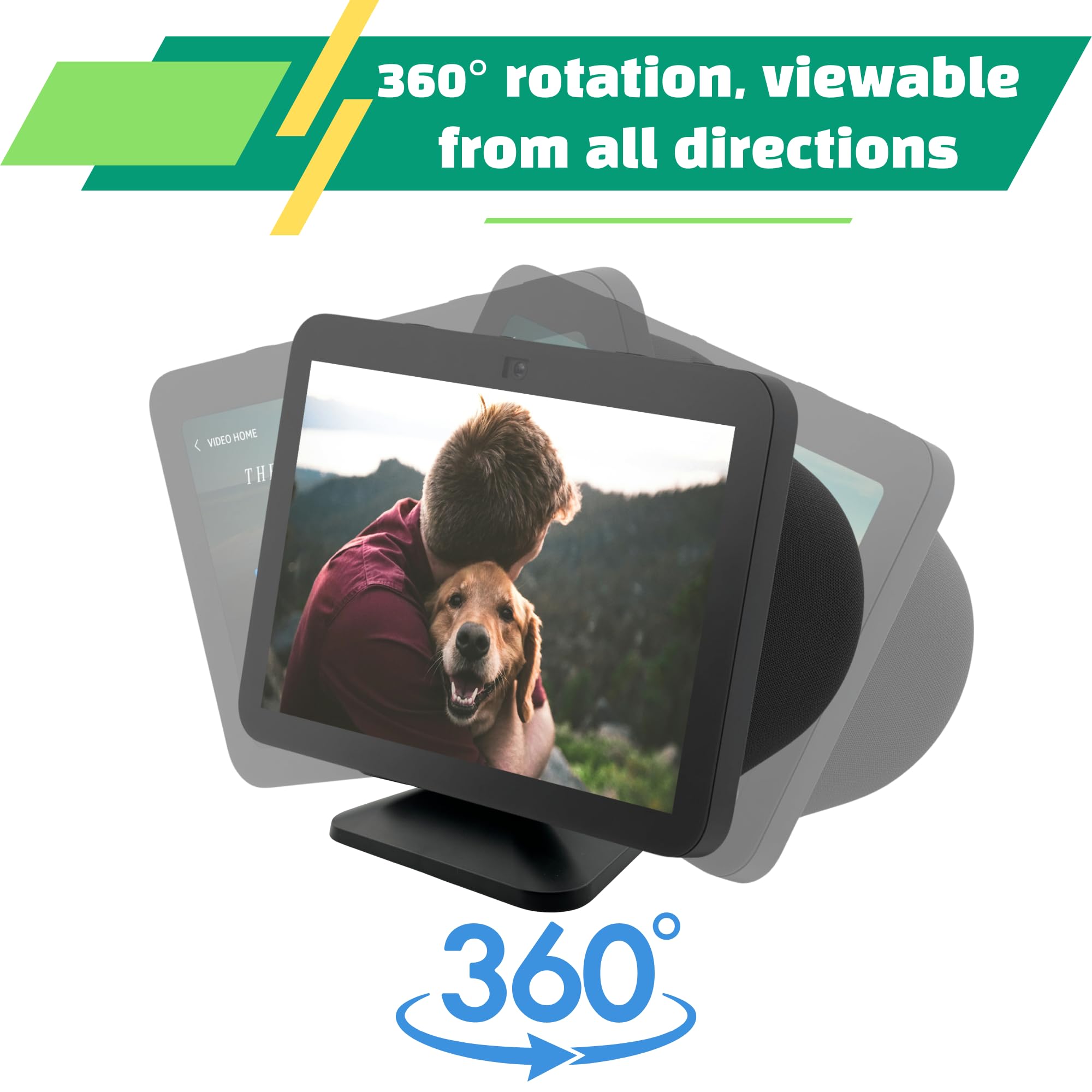 Sintron Adjustable Magnetic Stand Mount Black For Sh?W 8 3Rd Gen, Smart Display Stand Holder With 360 Degree Rotation, Swivel &