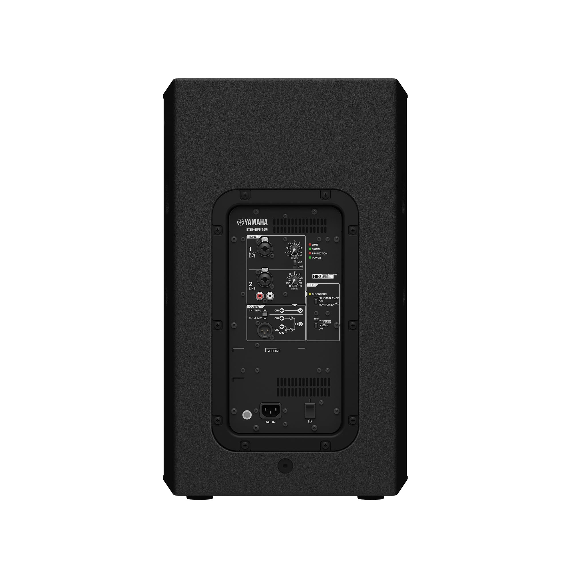 Yamaha Dhr Series Powered Speaker, 1000W, 12 Lf 1.4 Hf Plywood Enclosure And Integral Rigging