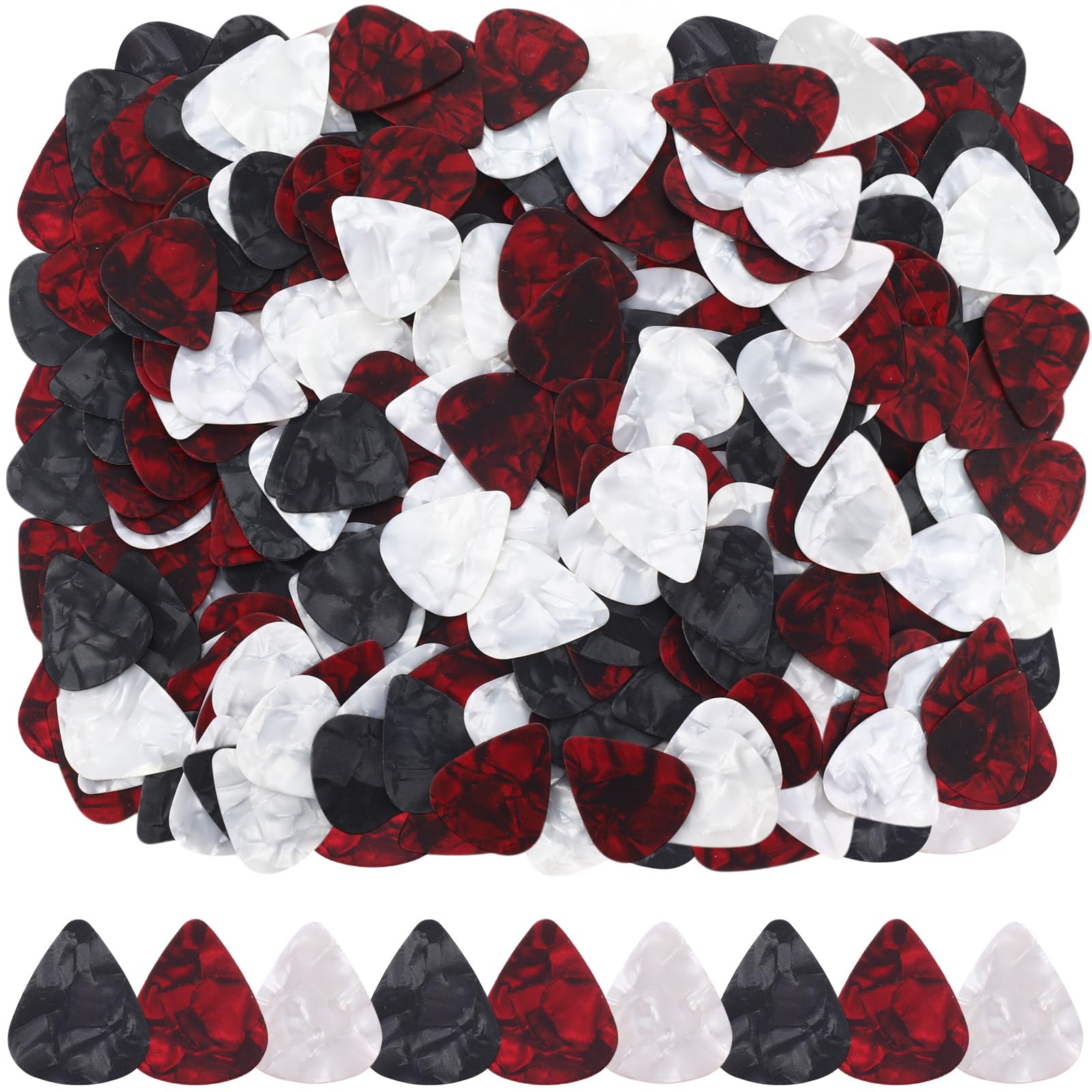 Yeshone 600 Pcs Guitar Picks Bulk Celluloid Picks Plectrums for Electric Acoustic Guitar Thin Medium Heavy Plectrums(3 Colors,0.