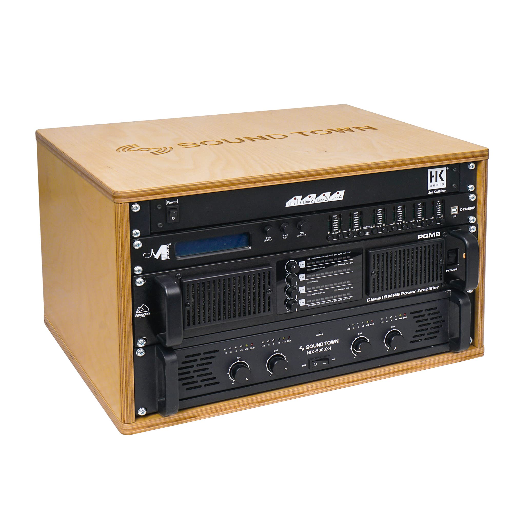 Sound Town DIY 6U Studio Rack with Solid Baltic Birch Plywood, Golden Oak, Assembly Required (SDRK-Y6)