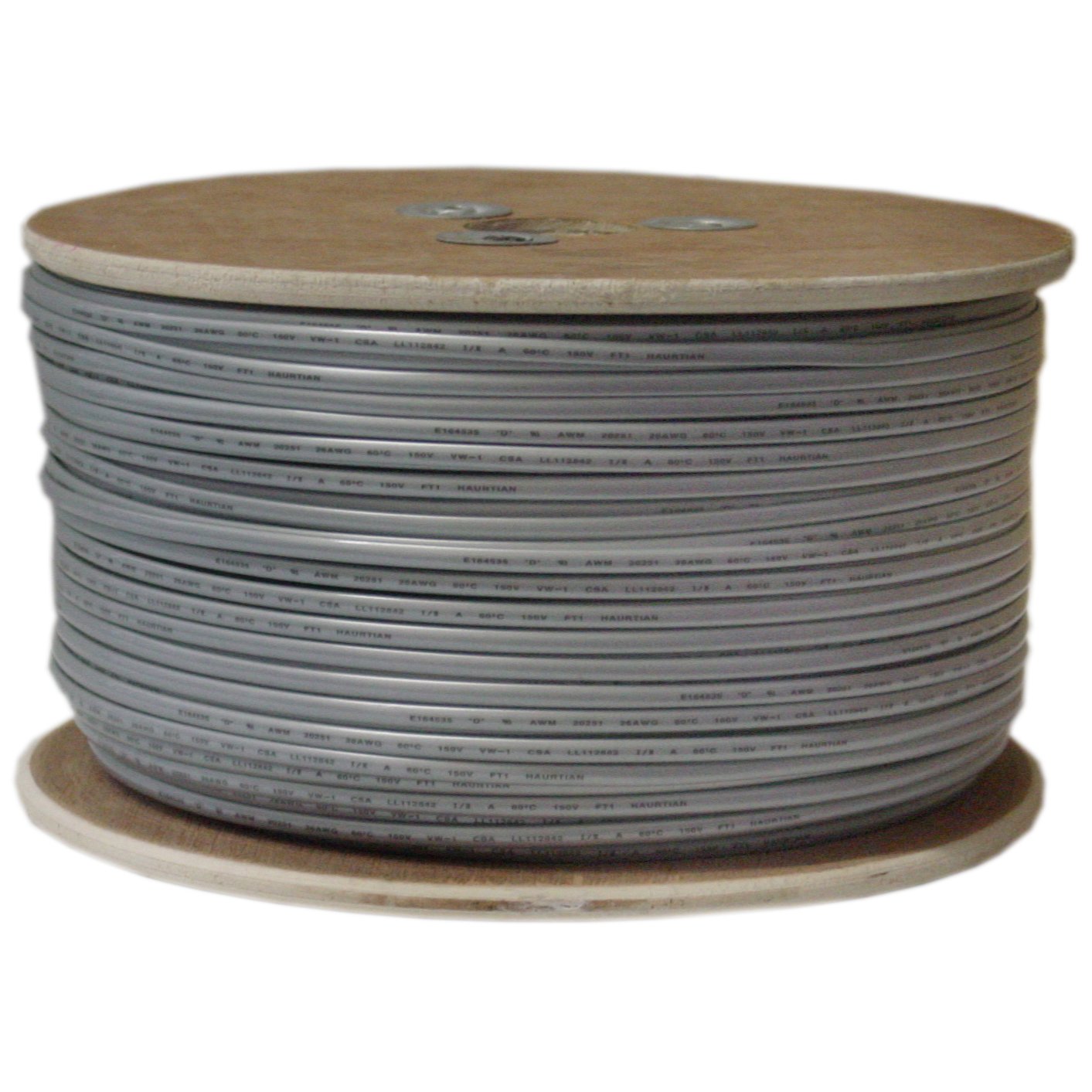 1000 Feet Bulk Flat Telephone Cord, Silver Satin, 26/4 (26 Awg 4 Conductor), Telephone Cable Spool, Bulk Telephone Wire, Cablewh