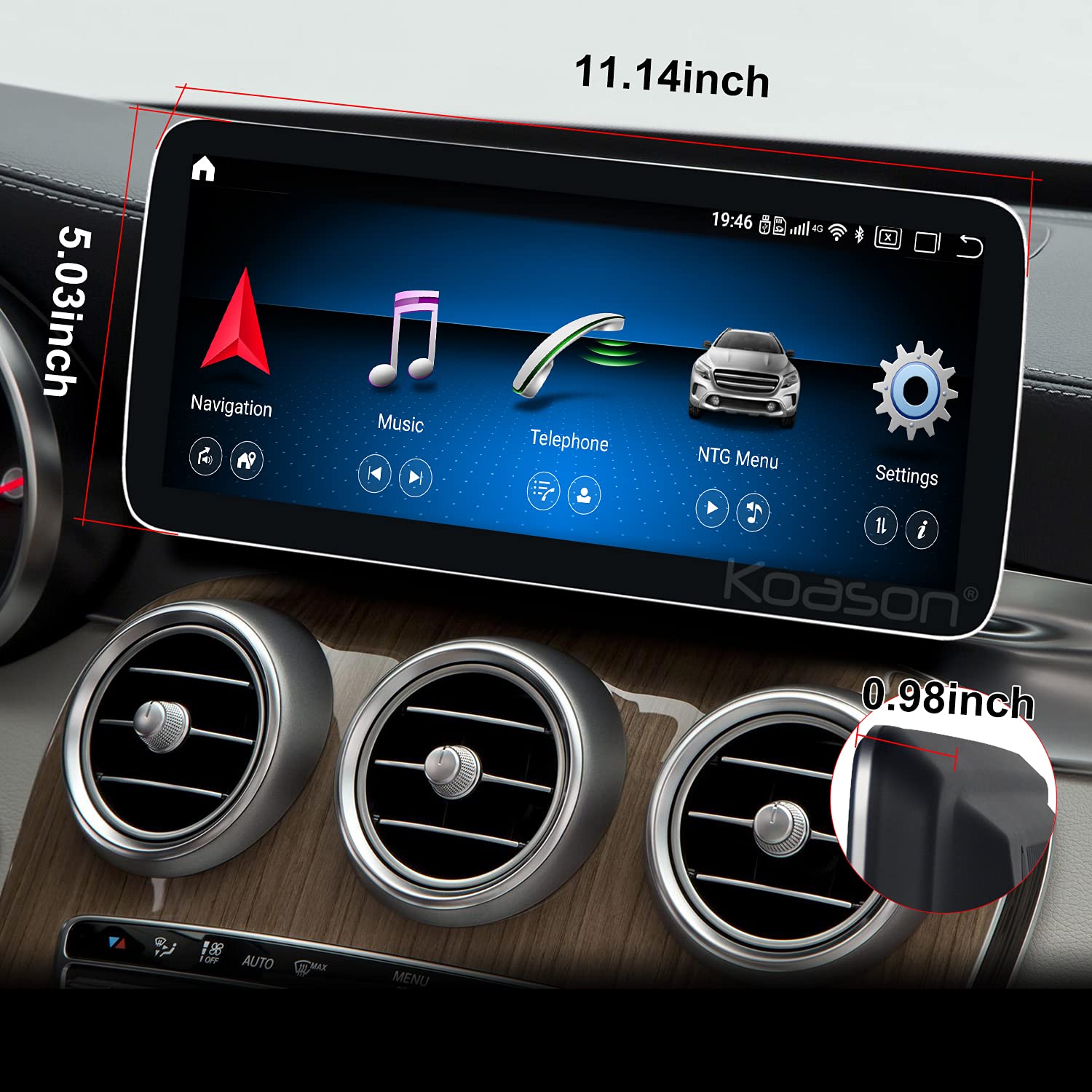 Android 10.25Inch Hd1920 Screen Upgrade Display Monitor Multimedia Player Gps Navigation For Mercedes Benz C Glc 2014 2018 C180