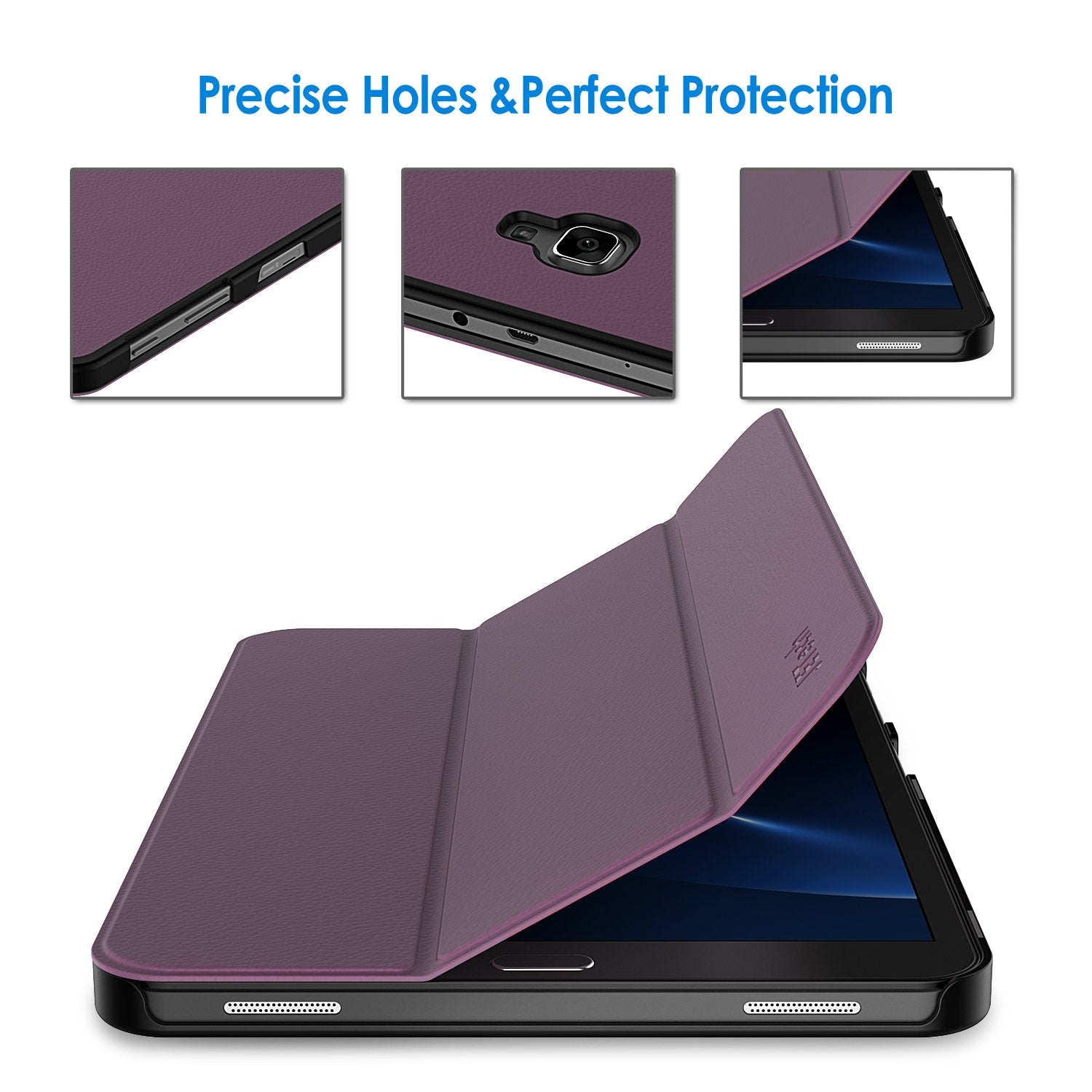 Jetech Case For Samsung Galaxy Tab A 10.1 2016 (Sm-T580 / T585, Not For 2019 Model), Smart Cover With Auto Sleep/Wake (Purple)