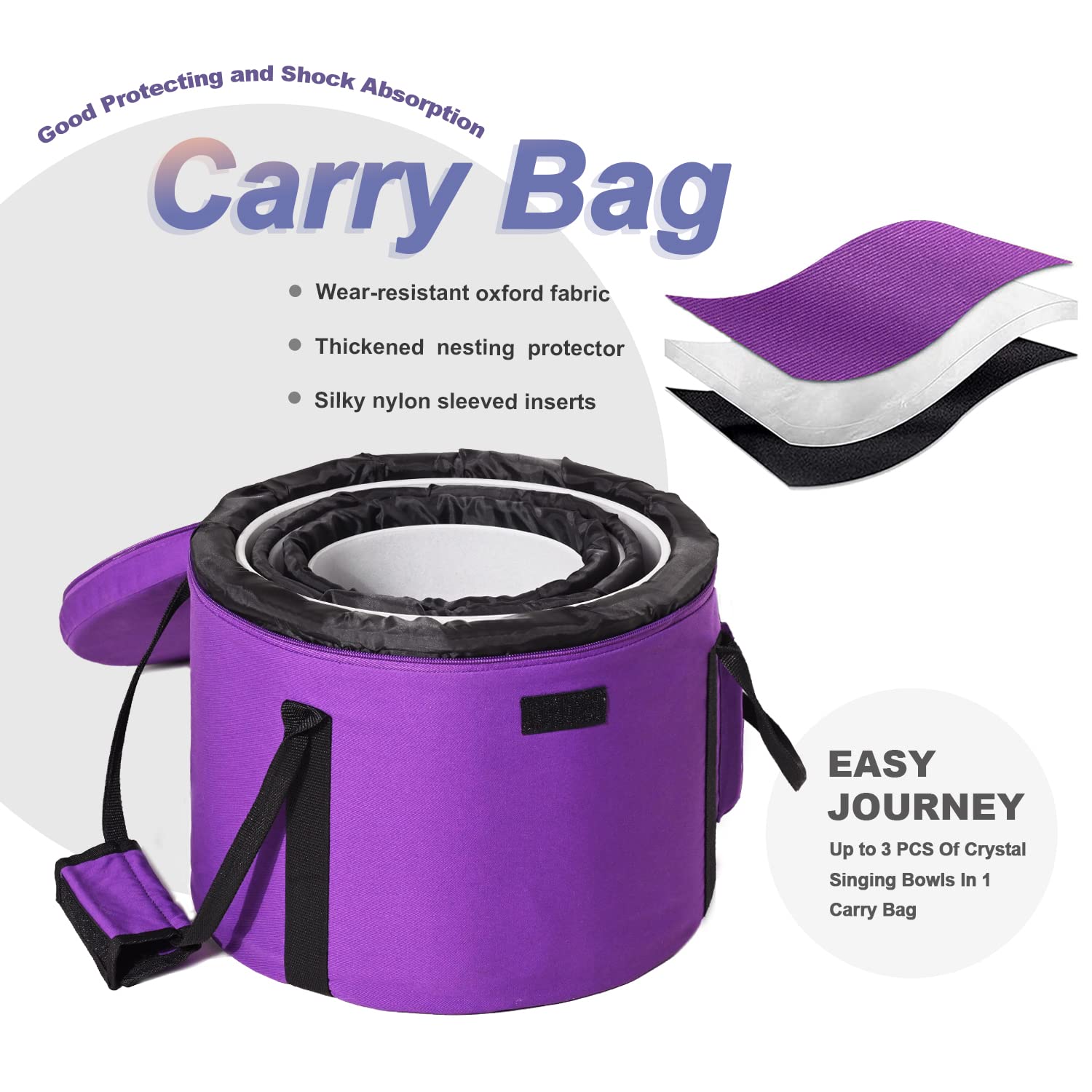 Cvnc 440Hz 7 G+9 E+11 C 3 Pcs Frosted Crystal Singing Bowls Set With Bag Mallets And Rubber O-Rings For Sound Healing Bath Thera