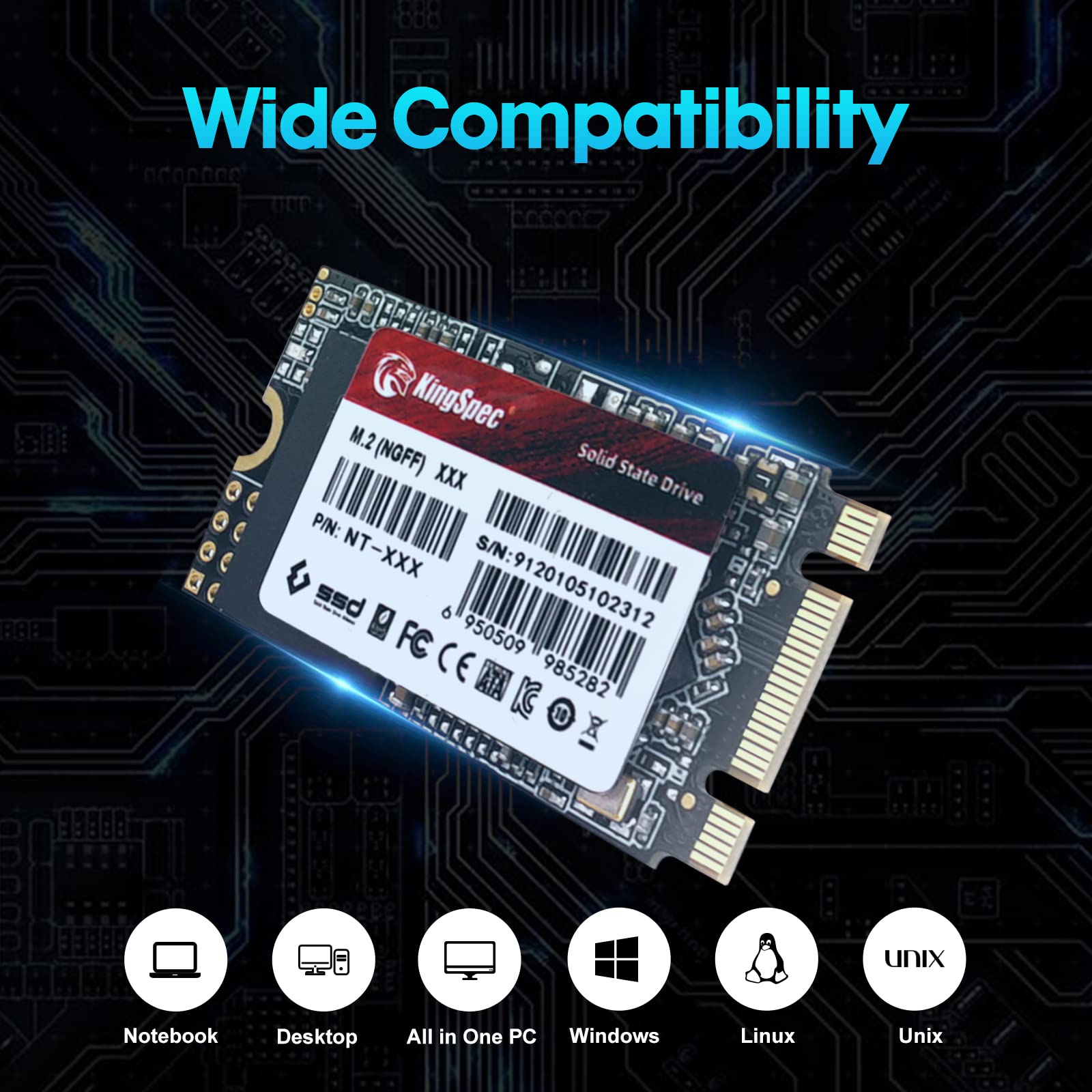 Kingspec M.2 Sata Ssd, 256Gb 2242 Sata Iii 6Gbps Internal M.2 Ssd, Ultra-Slim Ngff State Drive For Desktop/Laptop/Notebook (2242