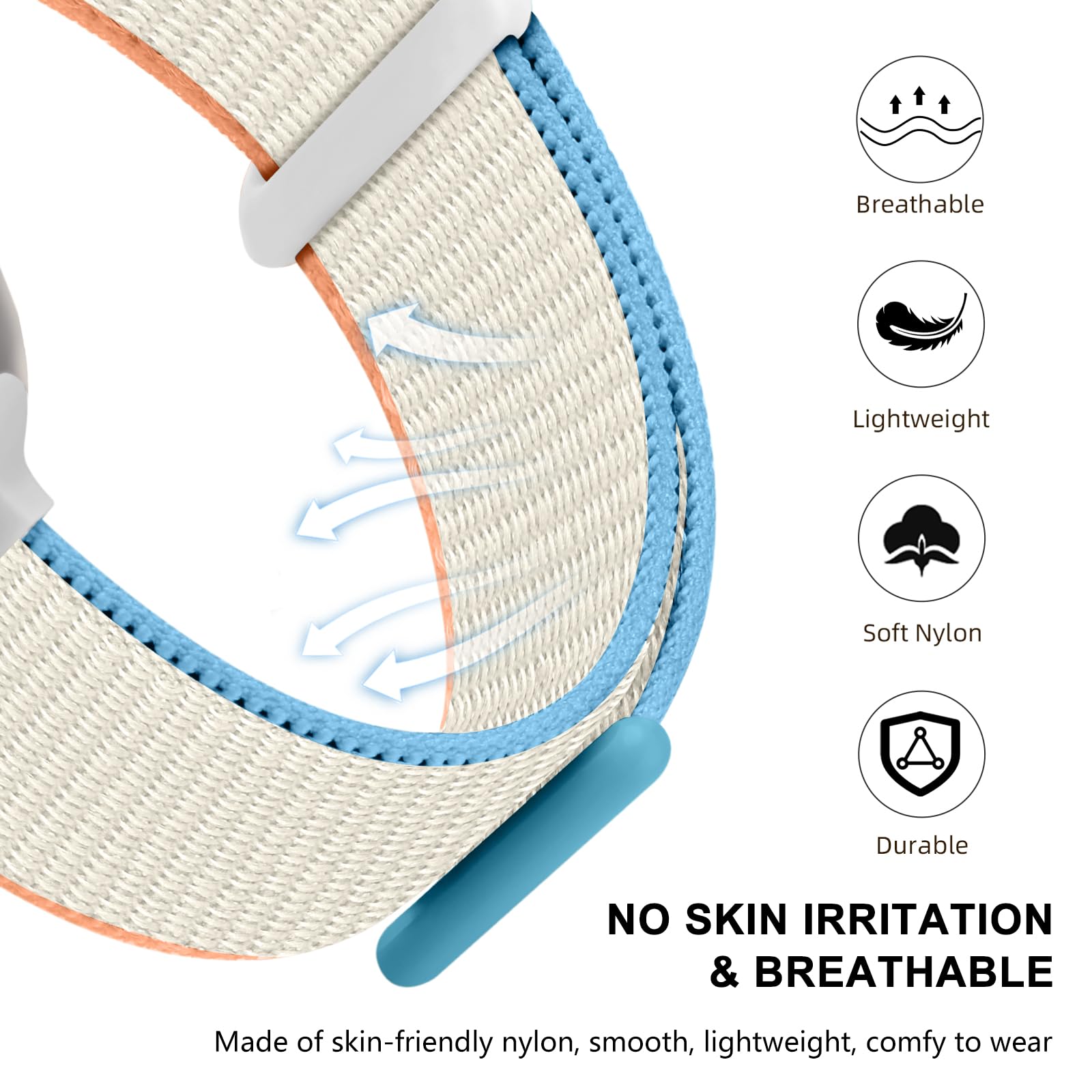 Nylon Sport Loop Bands Compatible With Apple Watch Band 46Mm 42Mm 44Mm 45Mm 49Mm 40Mm 41Mm 38Mm Women Men, Adjustable Stretchy W