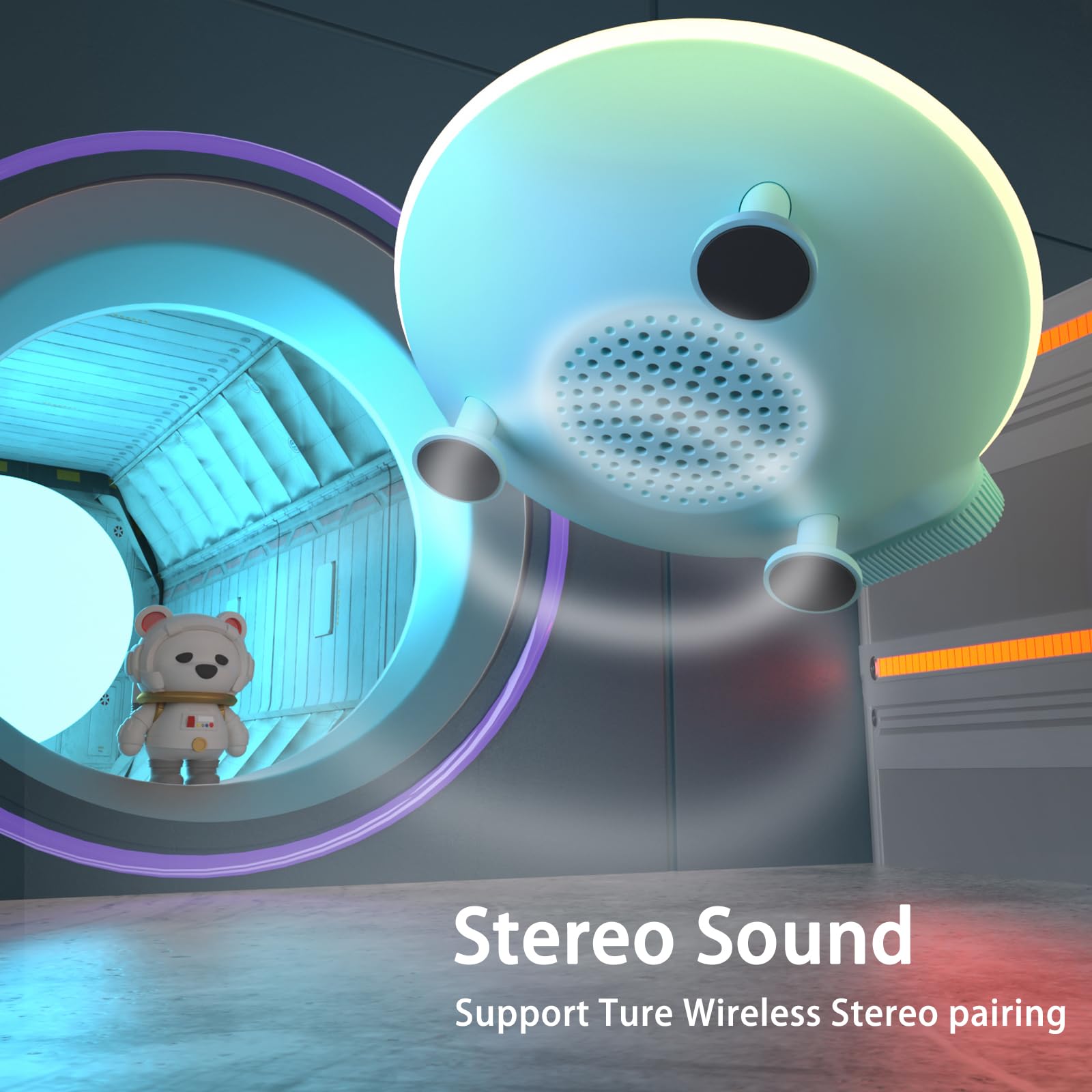 Mini Bluetooth Speaker, Bluetooth Speaker With Lights,Small Speakers Bluetooth Wireless For Cute Room Decor, Bluetooth 5.4, Usb Disk&Aux&Tf Card Input, Gifts For Teen Girls Boys Teen Gifts   Blue