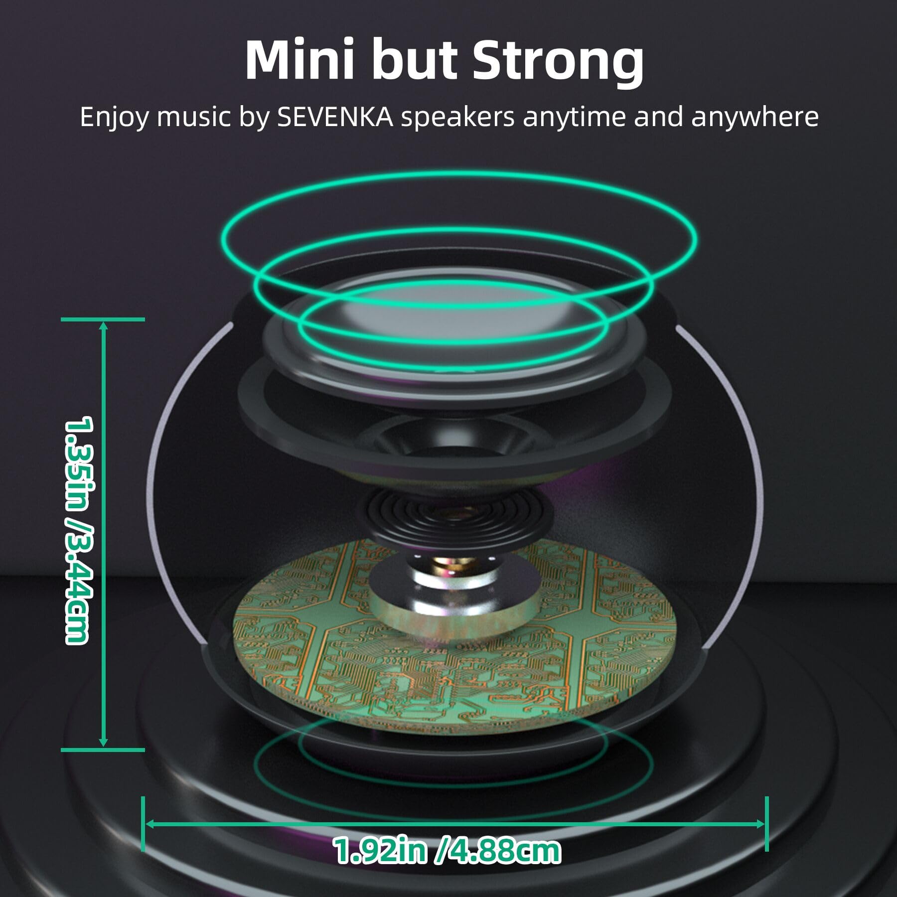 Sevenka 2 Mini Speakers, 3W Small Portable Bluetooth Speaker With Lanyard, Water Resistant, Wireless Stereo Pairing, Rechargeabl