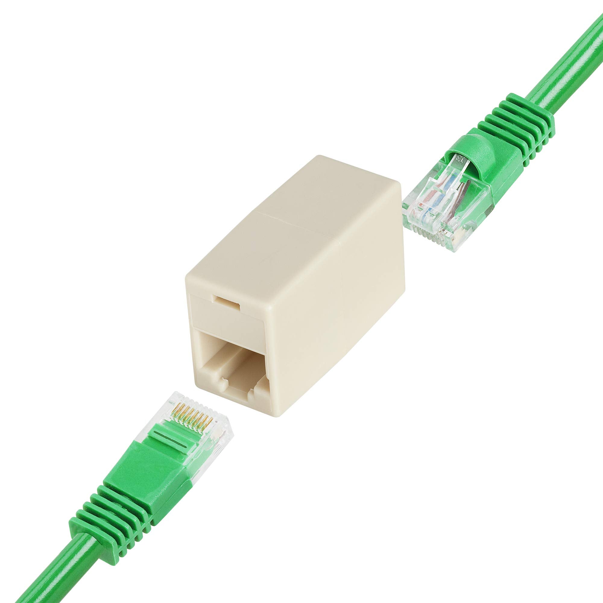 Cmple - Inline Coupler Rj45 Cat5E Keystone Jack 8P8C Straight - Beige