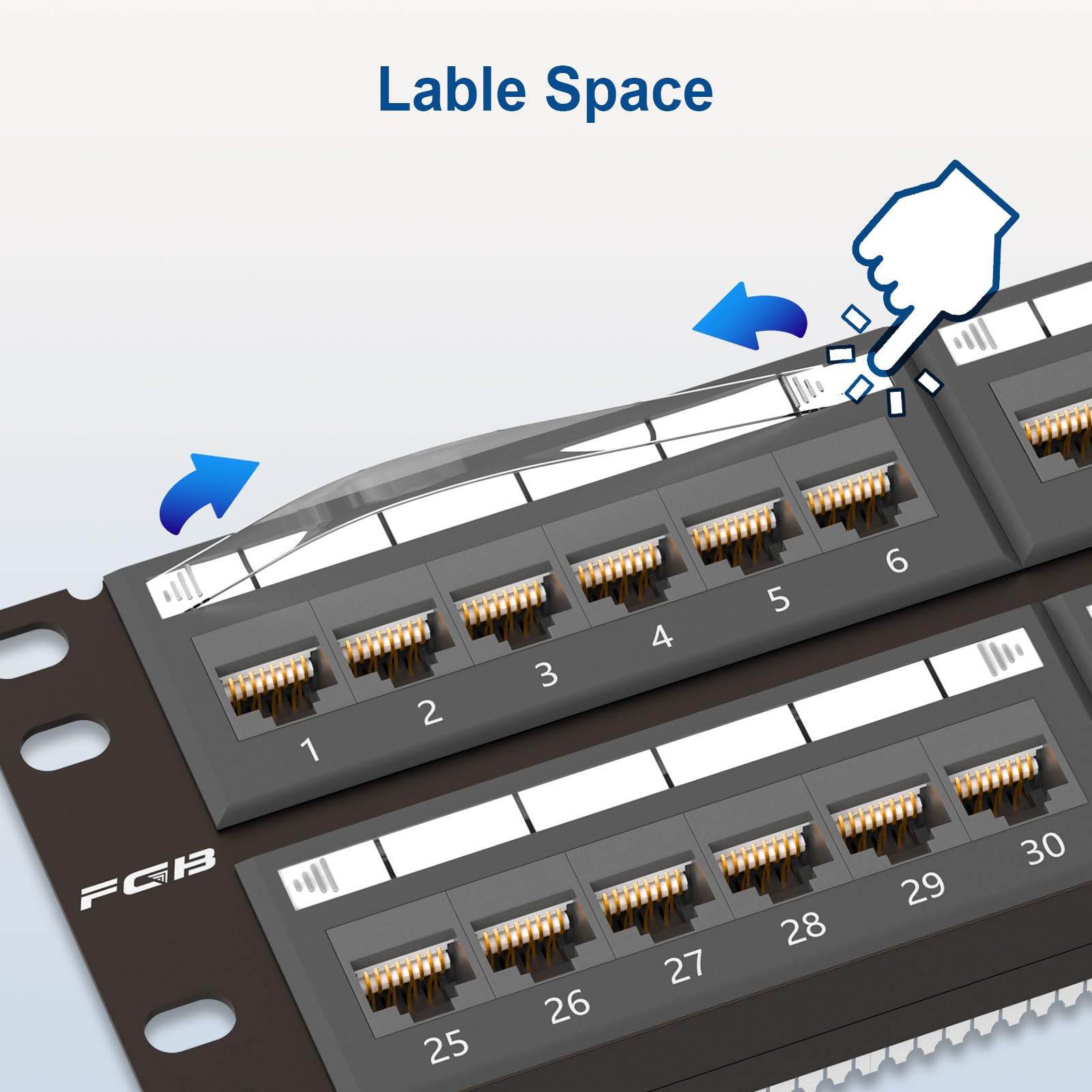 Fgb 10Gbps Cat6A Patch Panel 48 Port, Rj45 19'' Rackmount Or Wall Mount Patch Panel 2U, Network Patch Panel For Gigabit Network