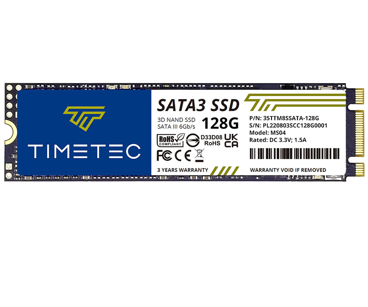Timetec 128Gb Ssd 3D Nand Sata Iii 6Gb/S M.2 2280 Ngff 64Tbw Read Speed Up To 550Mb/S Slc Cache Performance Boost Internal Solid State Drive For Pc Computer Laptop And Desktop (128Gb)