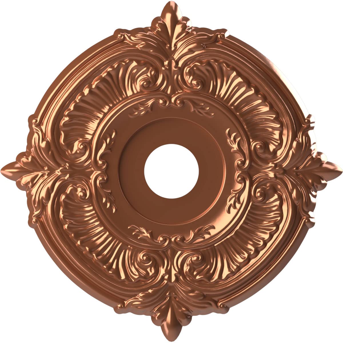 Ekena Millwork Cmp19Atbco Attica Thermoformed Pvc Ceiling Medallion (Fits Canopies Up To 6 3/4''), 19''Od X 3 1/2''Id X 1''P, Br
