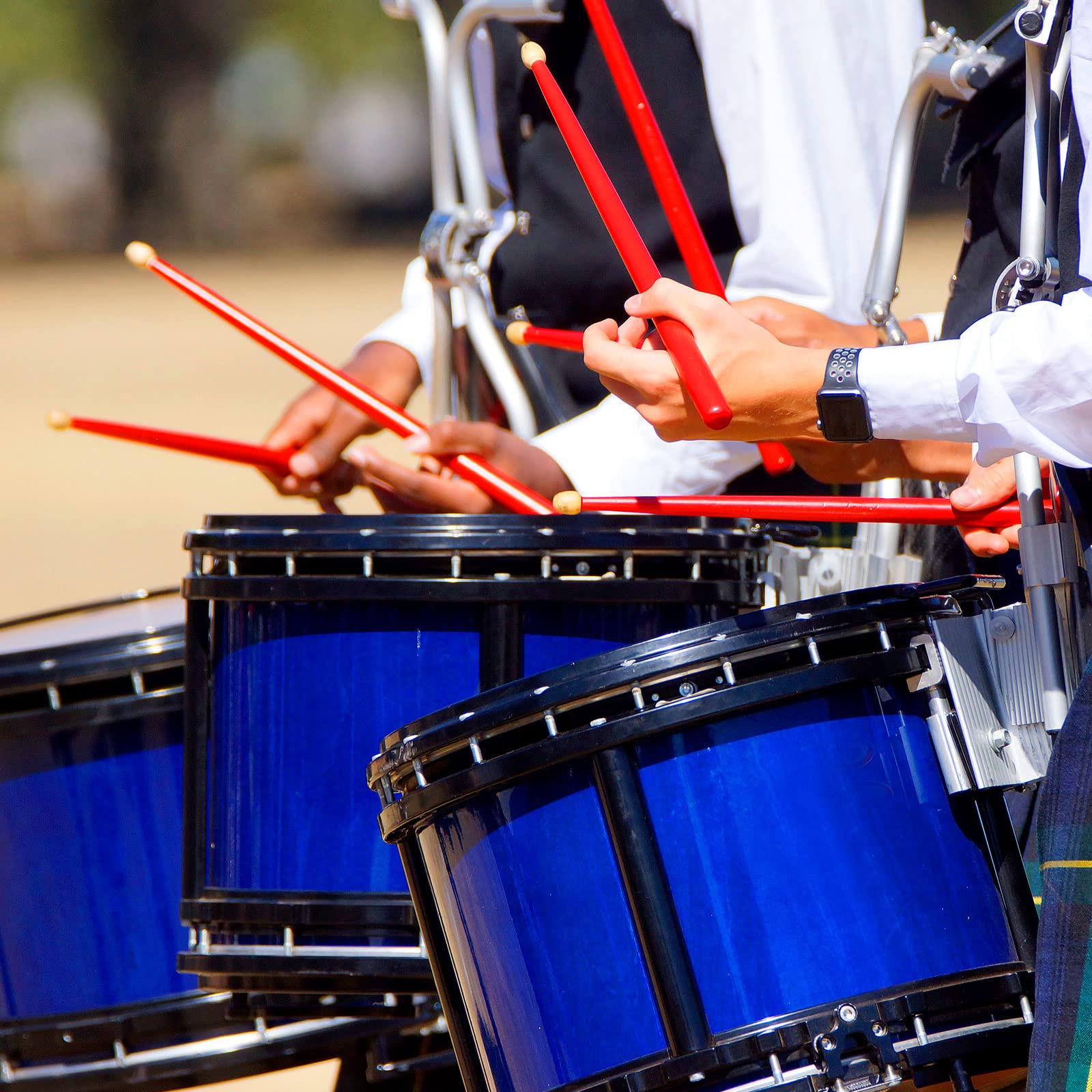 Patikil Maple Wood Drumstick Anti Slip Handle Grips Drum Stick Wrap 7A Blue 2 Pair For Drumming Musical Instrument Percussion