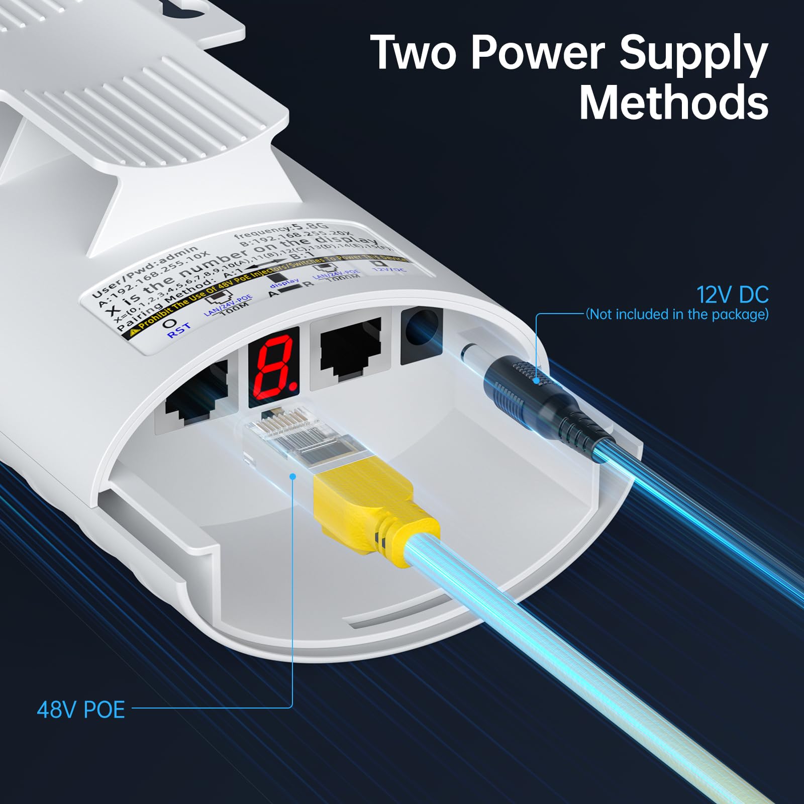 Wireless Bridge For Easy Network Expansion,5.8G Point To Point Extending Wi Fi To Outbuildings,Outdoor Wi Fi Network Bridge W/ 1000Mbps Rj45Port And 16Dbi Antenna,Poe Powered, Ip65 Waterproof, 2 Pack