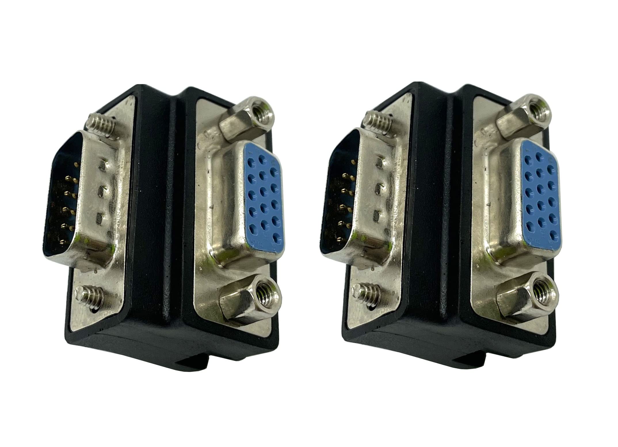 Dafensoy 90 Degree Vga 15 Pin Coupler Changer Connecter, Vga 15 Pin Male To Female Cable Adapter Suitable For Lcd Monitor Tv (2