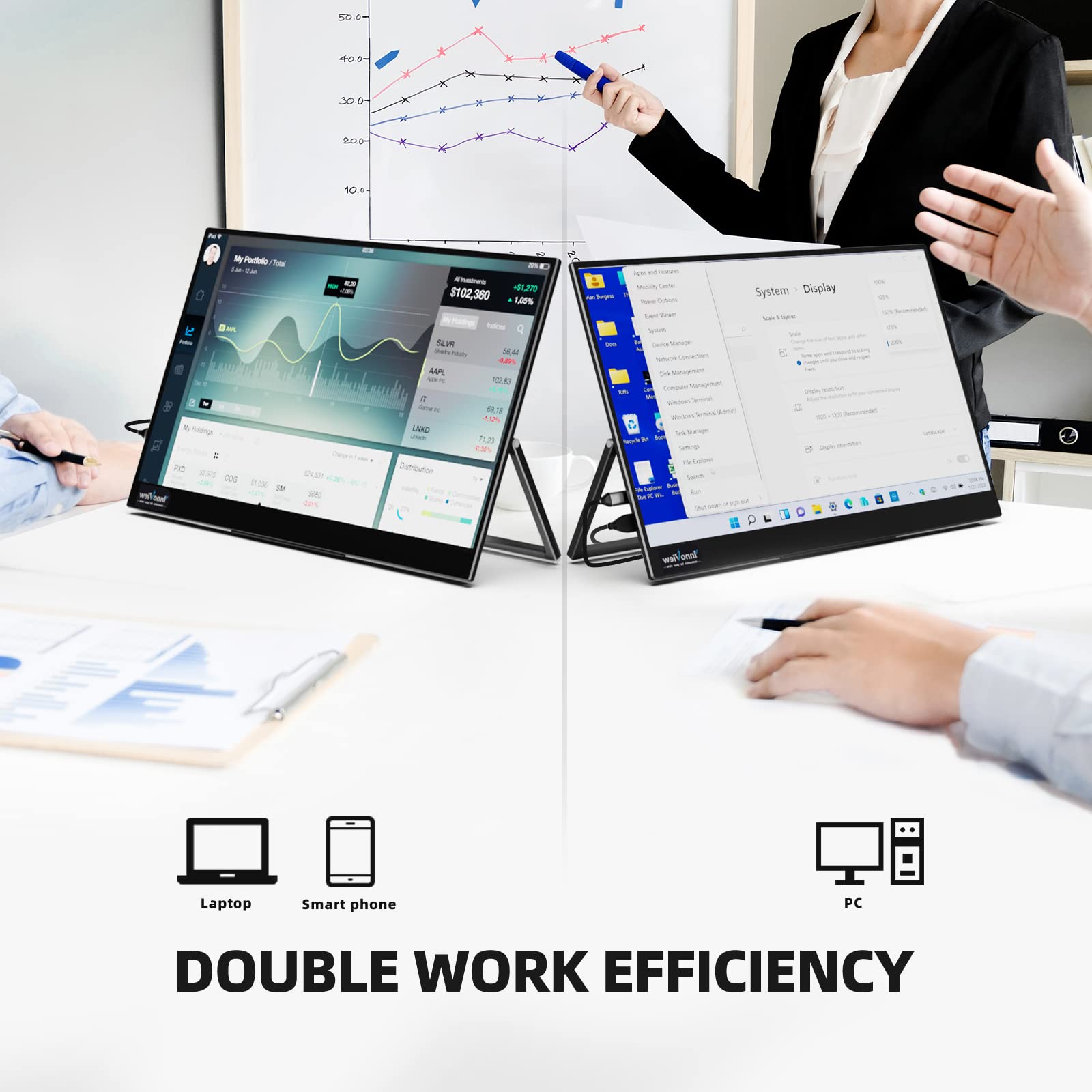 Innoview Portable Monitor 15.6' 1080P Portable Monitor For Laptop With Protective Sleeve Built In 90� Adjustable Stand Usb C Hdmi Ultra Slim Portable Laptop Monitor For Macbook Phone Ps Xbox Switch