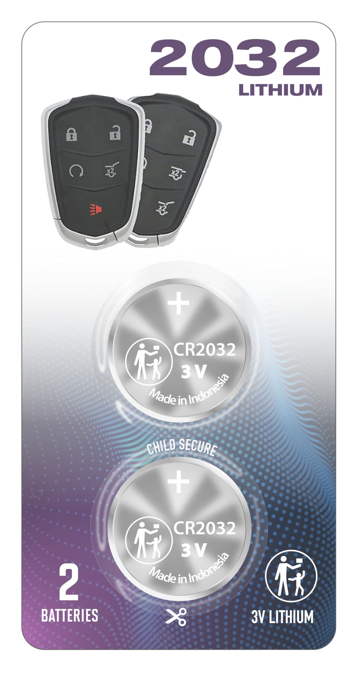 (2 Pack) Cr2032 2032 Remote Key Fob Battery Oem For 2016 2021+ Compatible With Cadillac Ats, Ct6, Cts, Escalade, Srx, Xt4, Xt5,