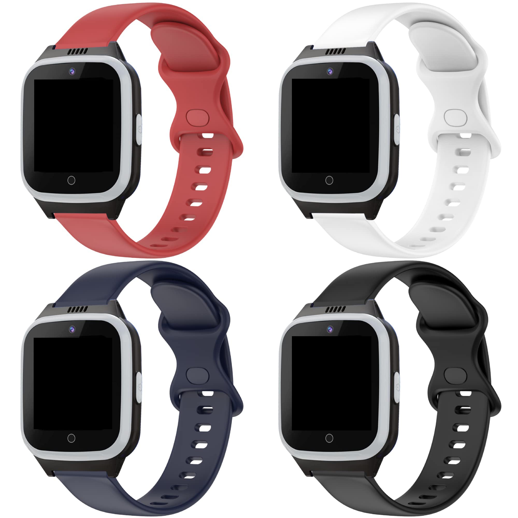 4 Packs Colorful Bands Compatible With Cosmo Jrtrack 2 Watch For Boys Girls,Soft Silicone Cute Kids Watch Bands For Cosmo Jrtrac