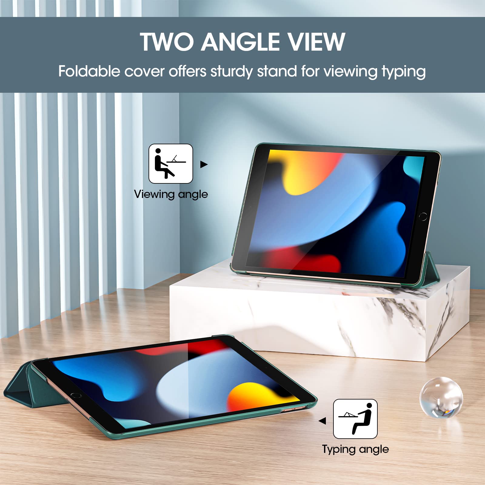 Procase For Ipad 9Th Generation 2021/ Ipad 8Th Generation 2020/ Ipad 7Th Generation 2019 Case, Ipad 10.2 Case Ipad Cover 9Th Generation  Emerald