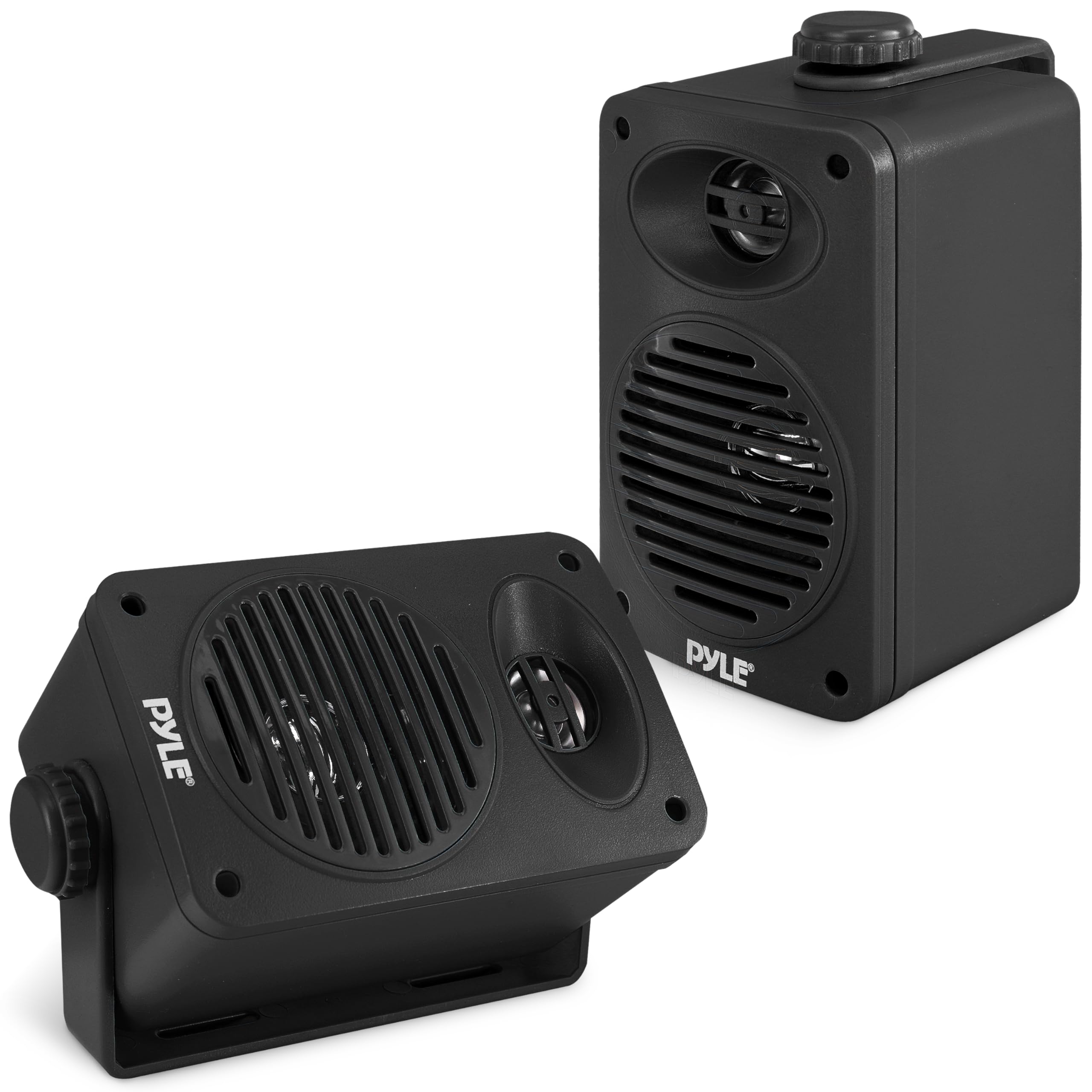 Pyle Indoor Outdoor Speakers Pair - 200 Watt Dual Waterproof 3.5 2-Way Full Range Speaker System w/ 1/2 High Compliance Polymer