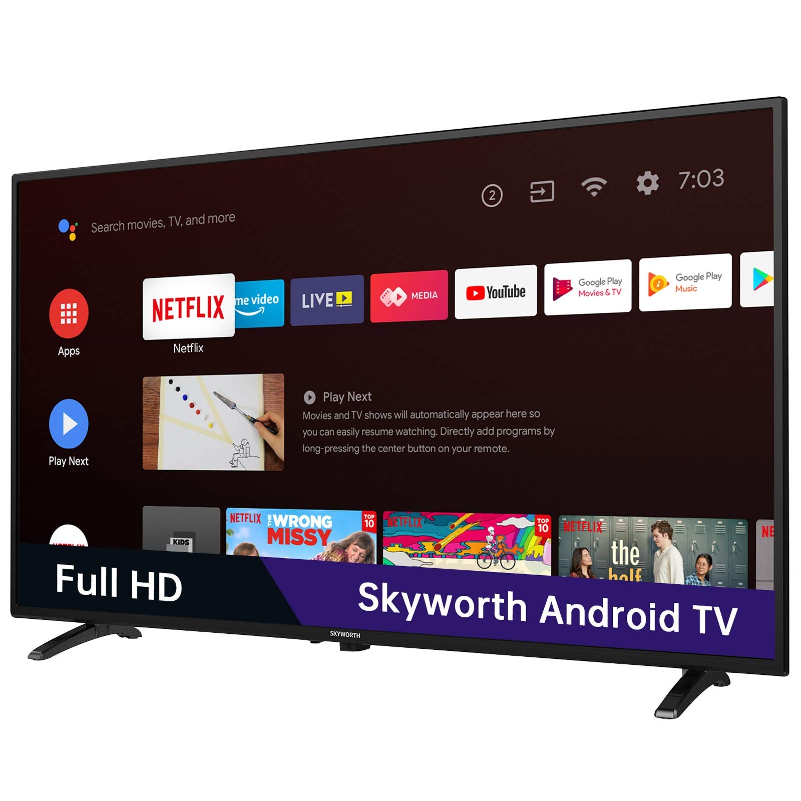 Skyworth 32 Inch Smart Tv, 720P Roku Google Tv With Chromecast Built In, Android Led Tv For Bedroom   S3G