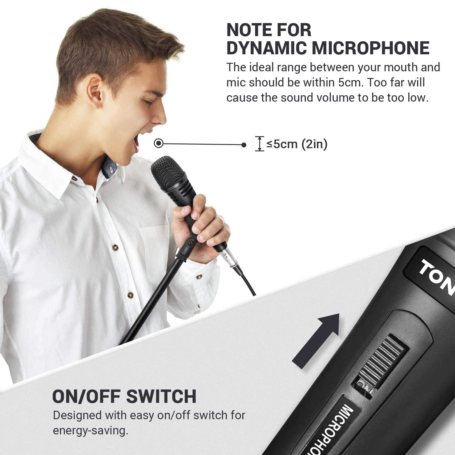 Tonor Dynamic Karaoke Microphone For Singing With 5M Xlr Cable, Metal Handheld Mic Compatible With Karaoke Machine/Speaker/Amp/M