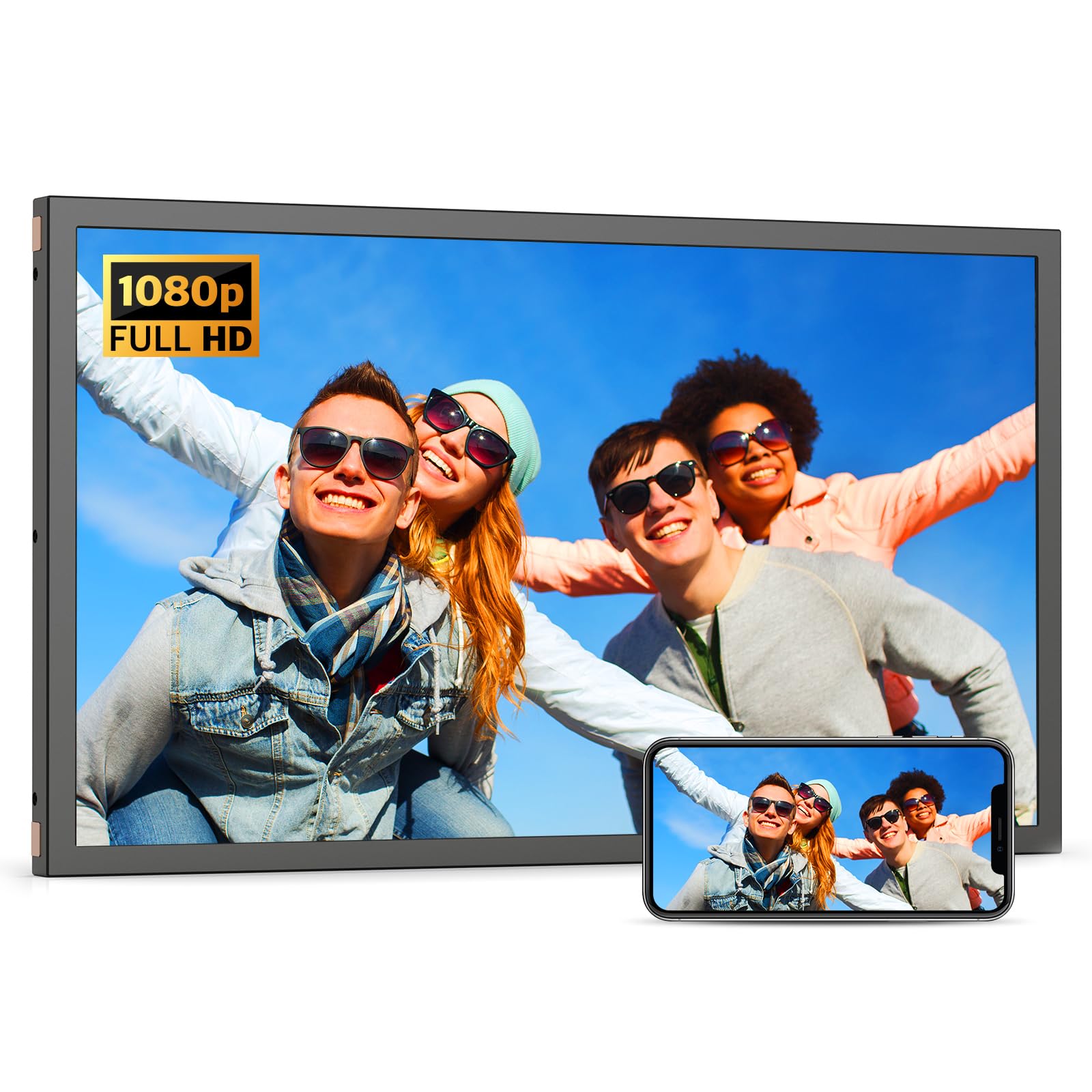 21.5 Inch Digital Picture Frame Large Photo Frame   Dual Wifi Digital Photo Frame, 1920X1080 Fhd, 32Gb, Remote Control, Synchron