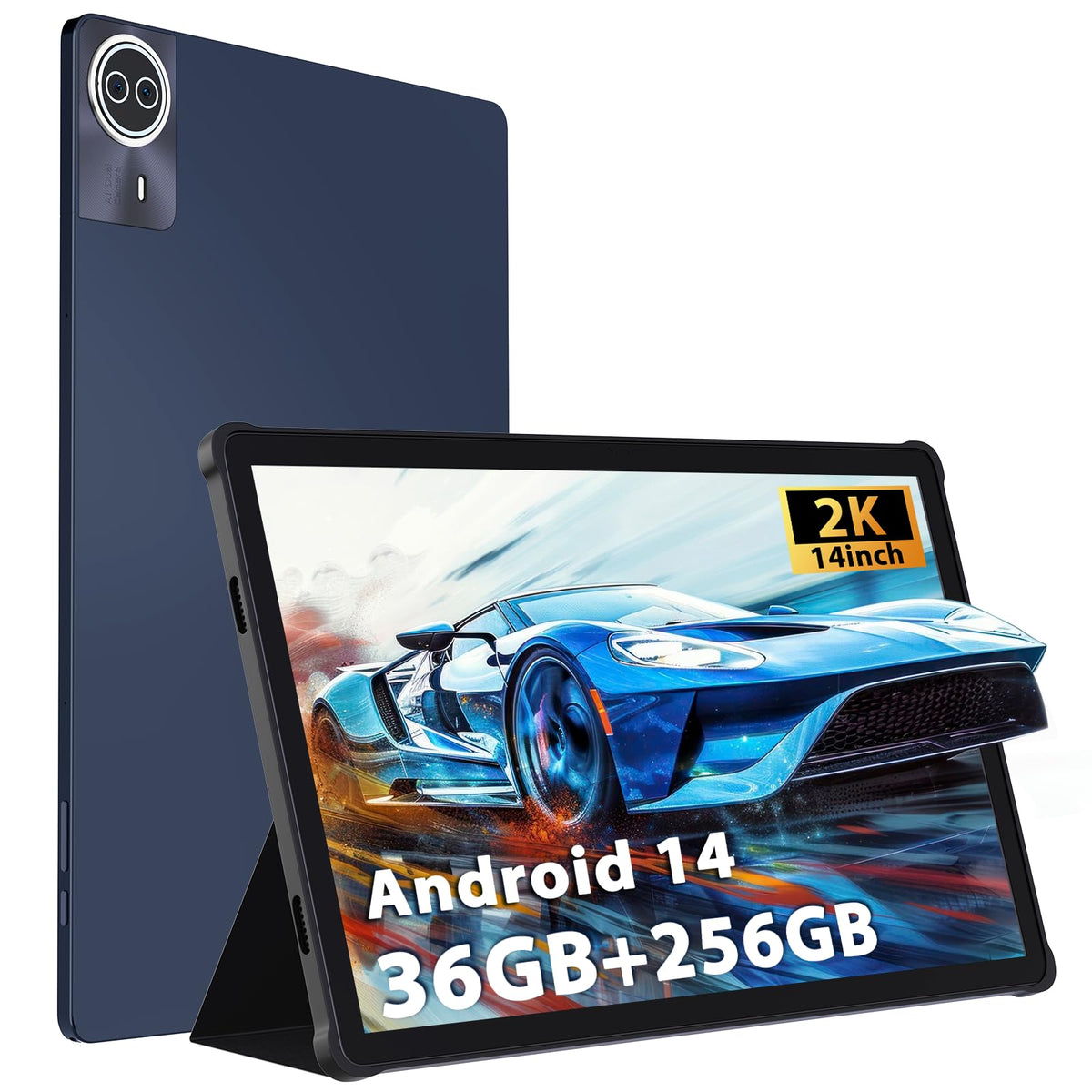 Beyodfu Tablet 2025 Upgraded Android 14, 14'' Tablet 36Gb+256Gb+1Tb Expand, 8 Core 2.0Ghz, 2K 2240 * 1400 Ips Screen, 11580Mah, 