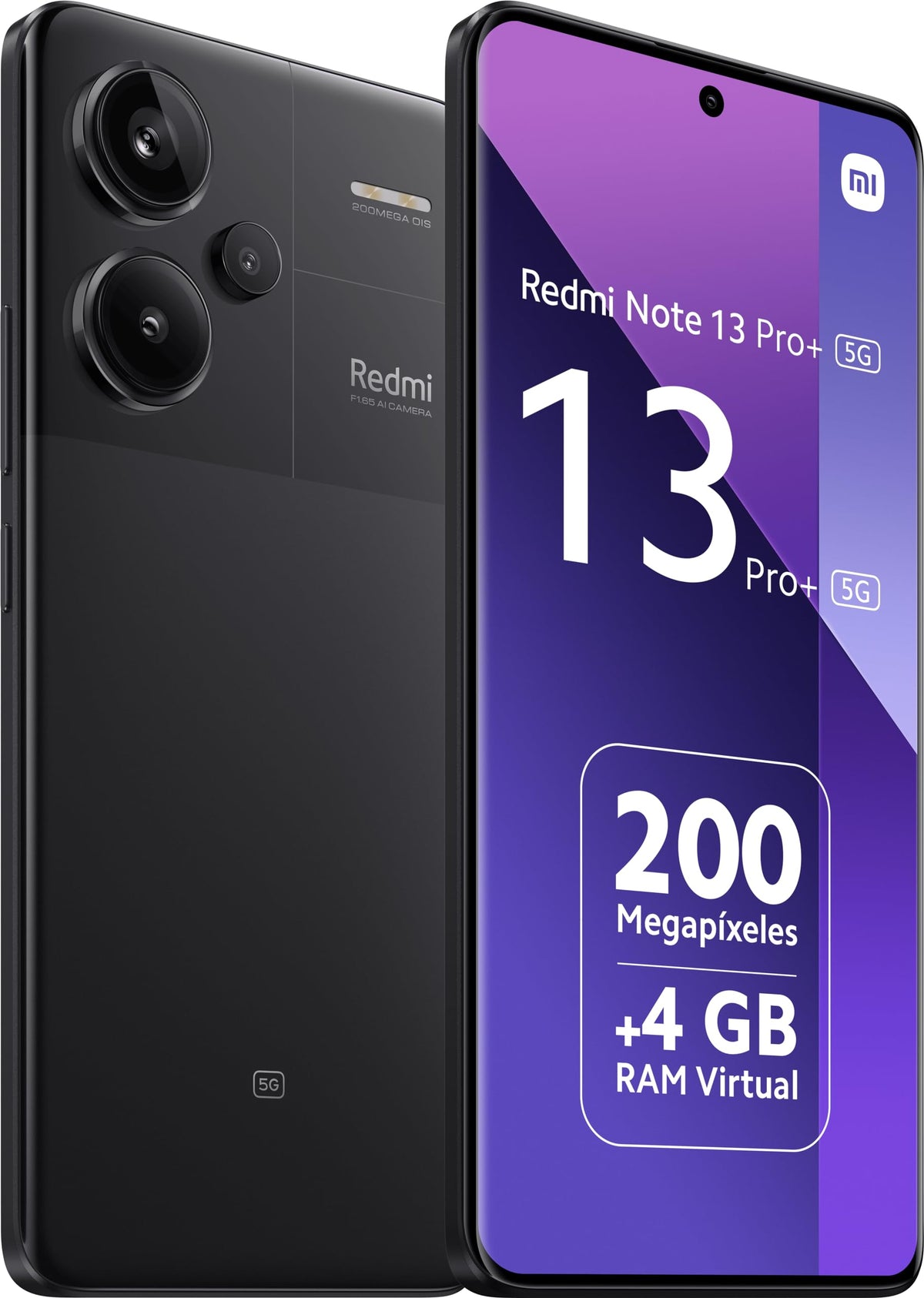 Xiaomi Redmi Note 13 Pro+ Plus 5G + 4G Lte (256Gb + 8Gb) 6.67' 200Mp Triple (Tmobile Mint Tello & Global) Global Bands Unlocked + (Fast Car 51W Dual Charger Bundle) (Midnight Black)